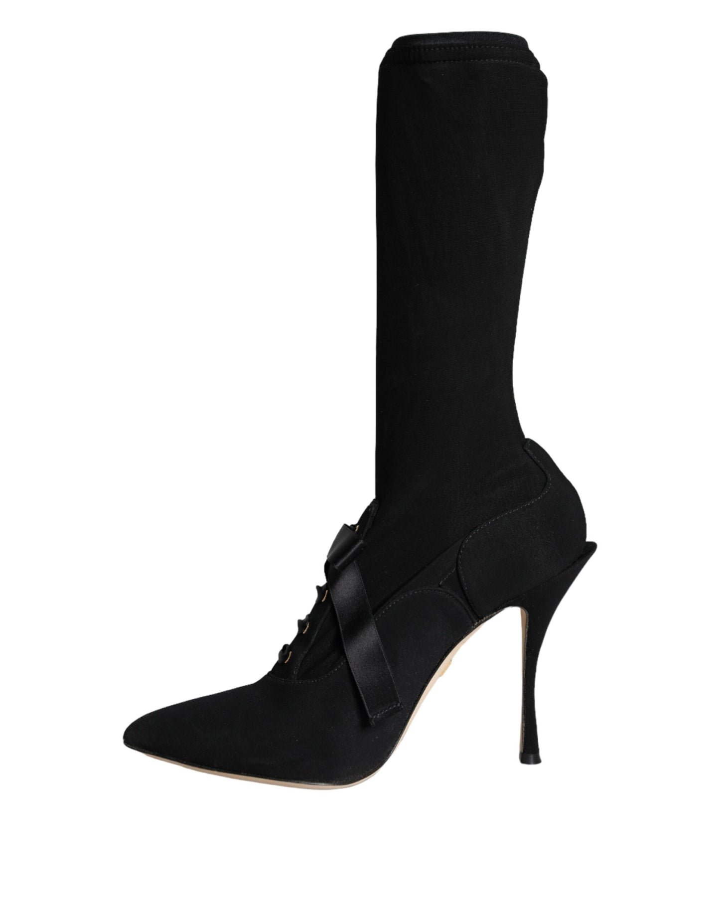 Dolce & Gabbana Schwarze Stiletto-Absätze, wadenlange Stiefel