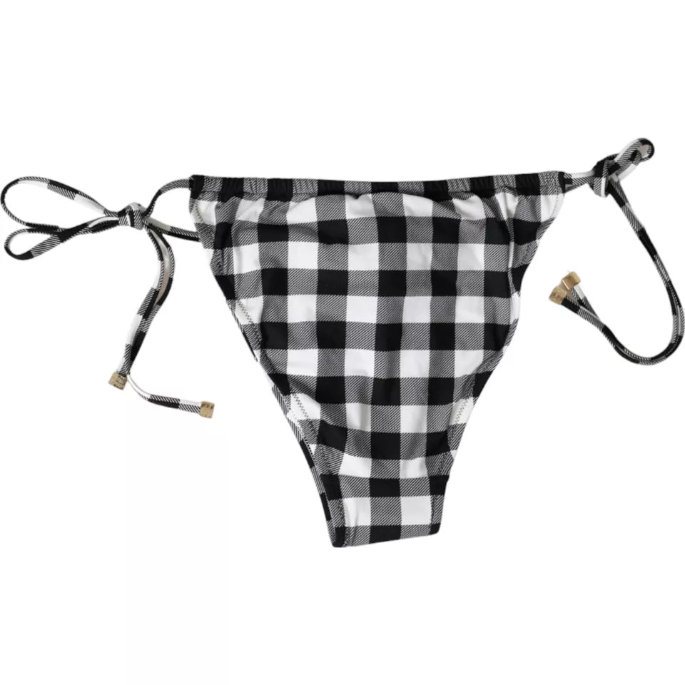 Maillot de bain Dolce & Gabbana à carreaux noirs et blancs