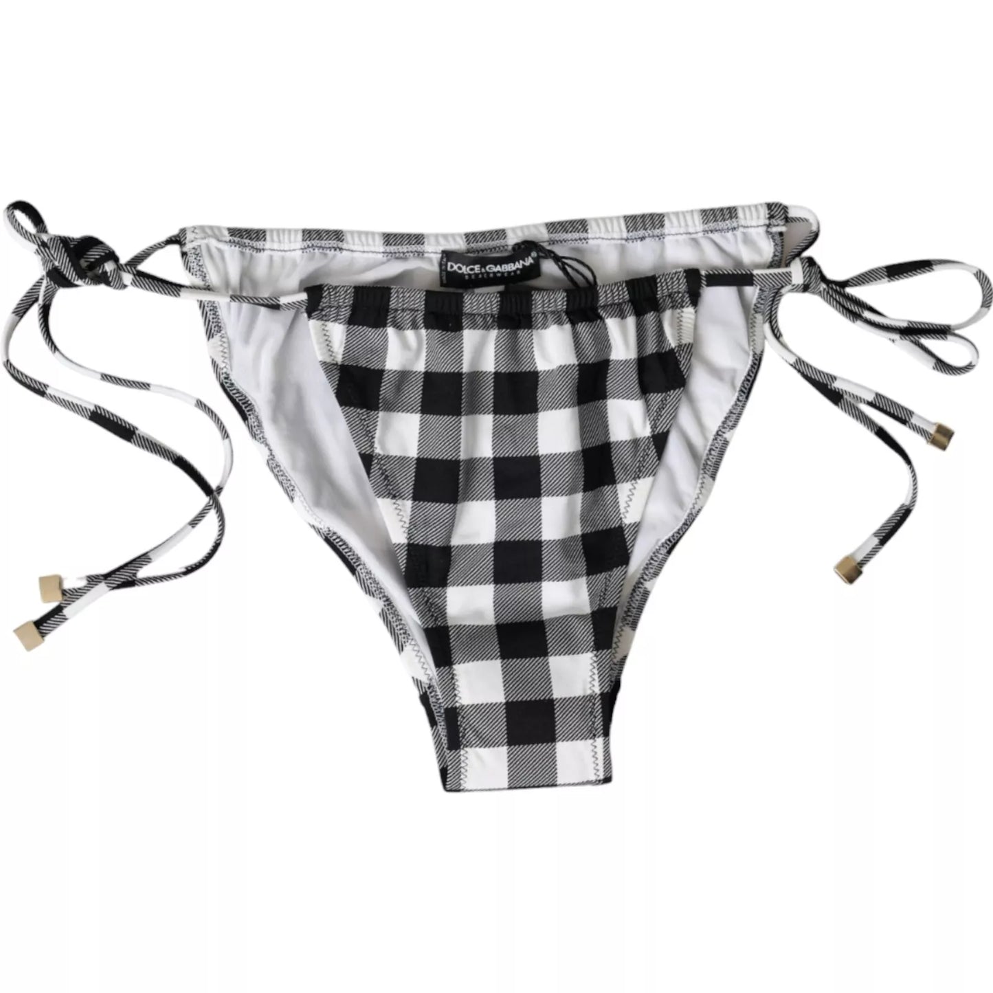 Maillot de bain Dolce & Gabbana à carreaux noirs et blancs