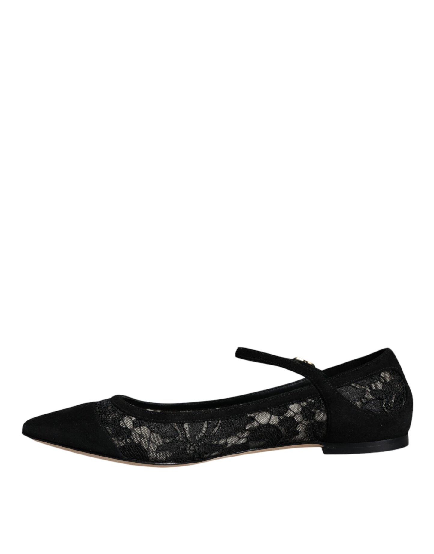 Chaussures plates Bellucci noires en dentelle Taormina de Dolce & Gabbana