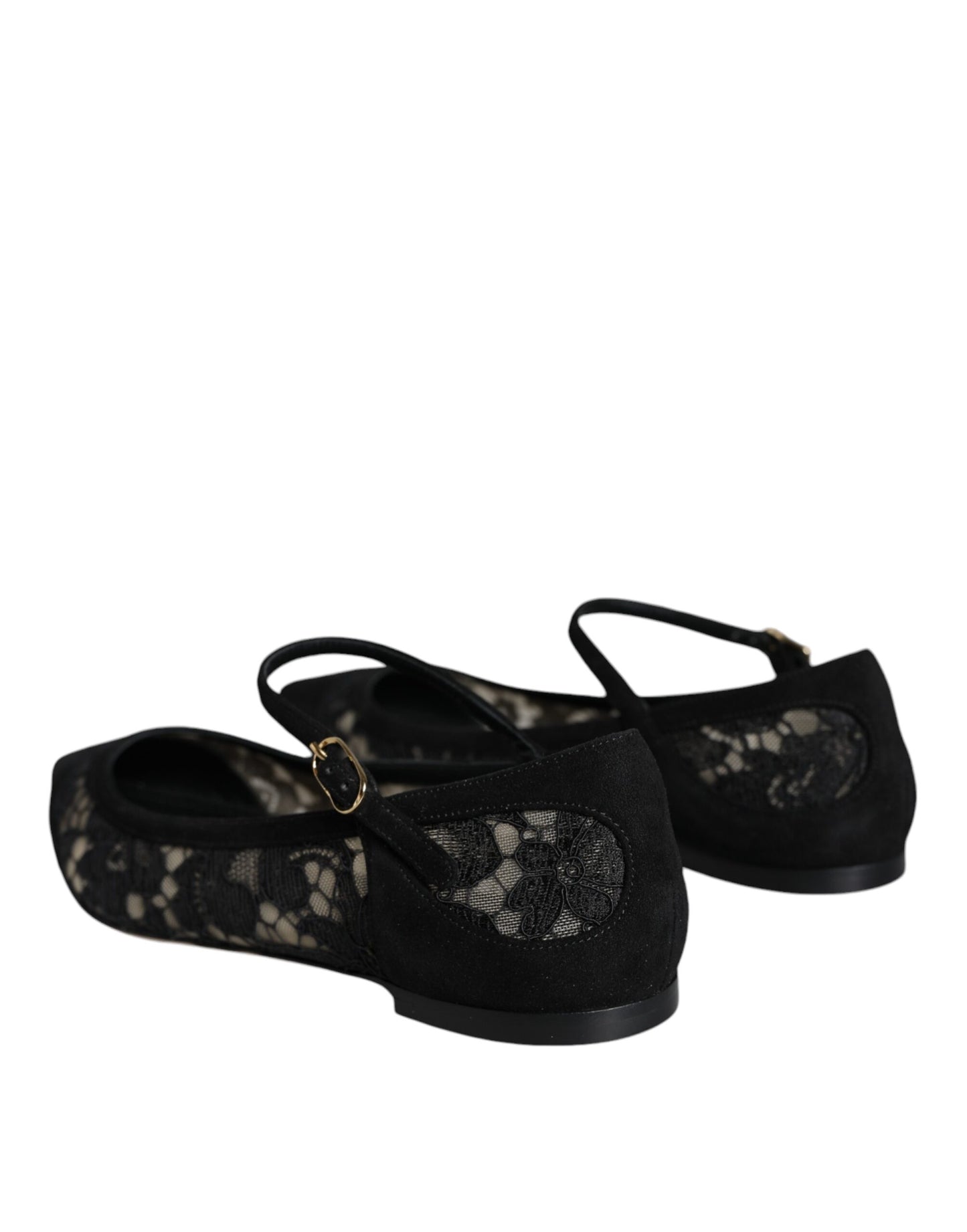 Chaussures plates Bellucci noires en dentelle Taormina de Dolce & Gabbana