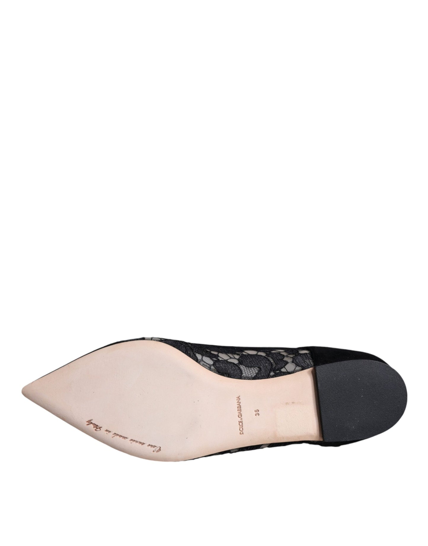 Chaussures plates Bellucci noires en dentelle Taormina de Dolce & Gabbana