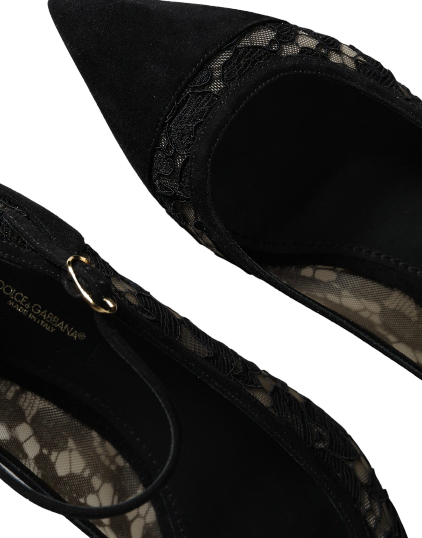 Chaussures plates Bellucci noires en dentelle Taormina de Dolce & Gabbana