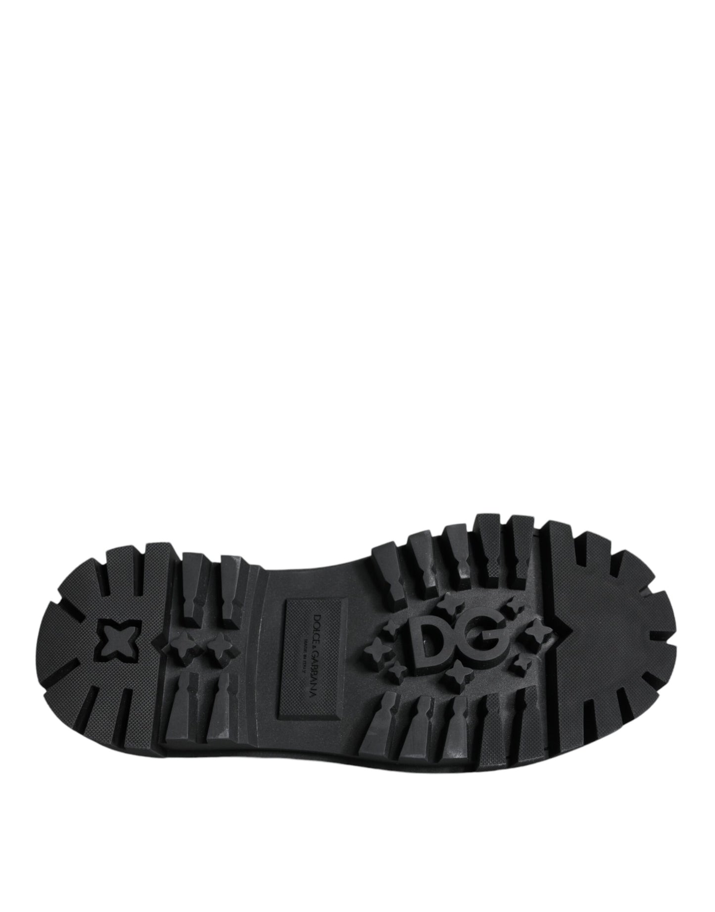 Chaussures de randonnée en cuir noir Dolce & Gabbana à ornements