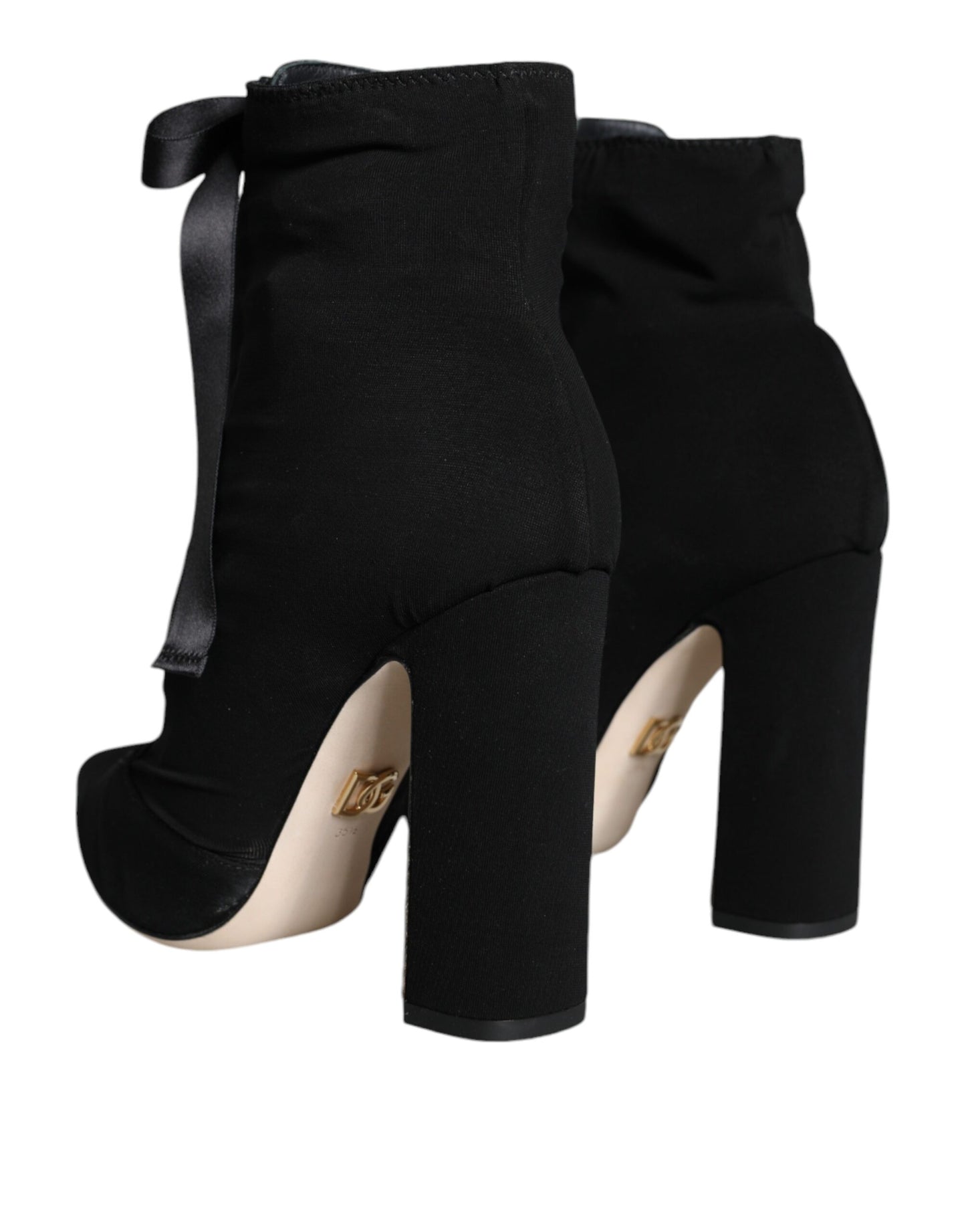 Bottines en jersey extensible noir Dolce & Gabbana