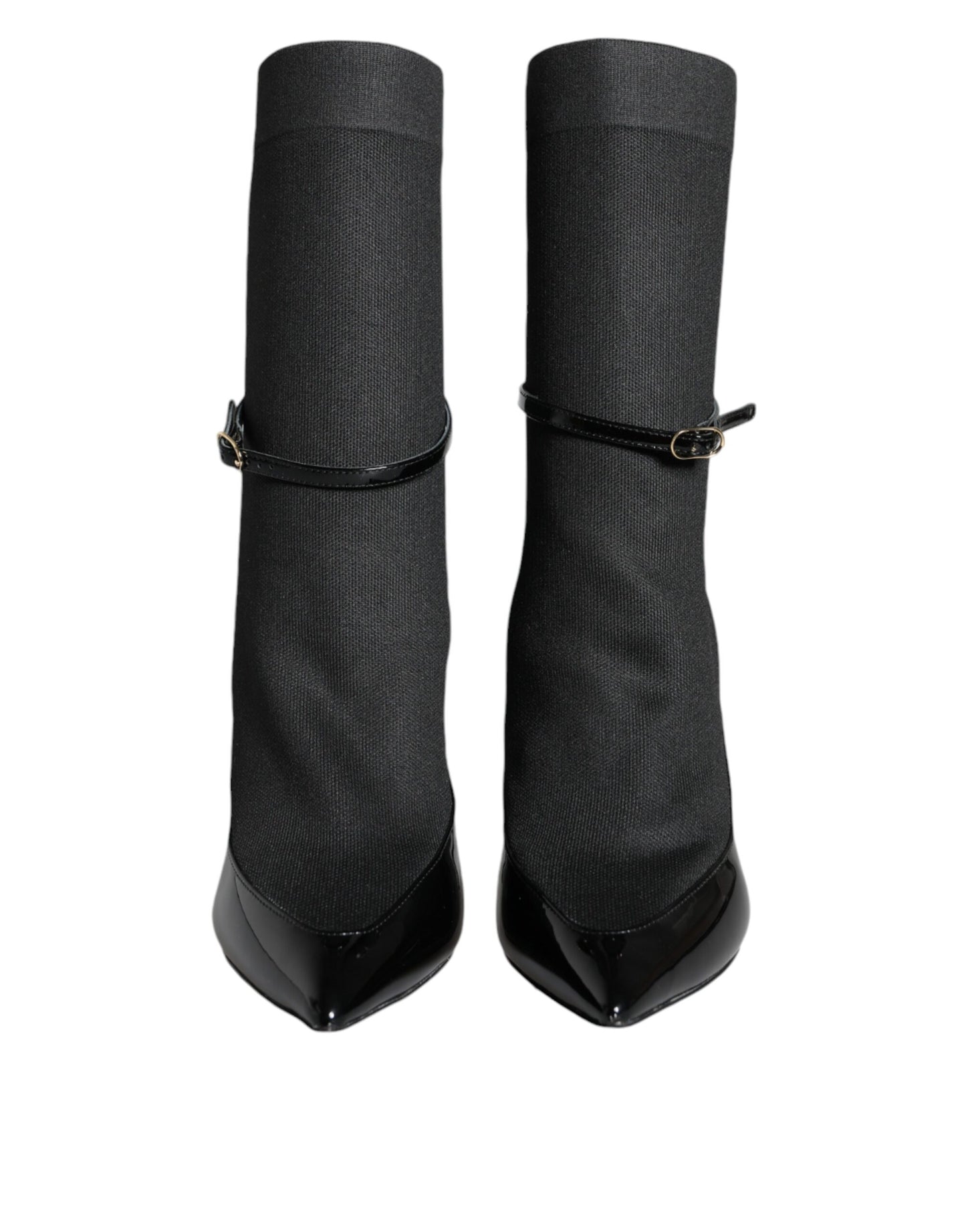 Dolce & Gabbana Bottines à talons aiguilles en cuir noir Chaussettes Chaussures