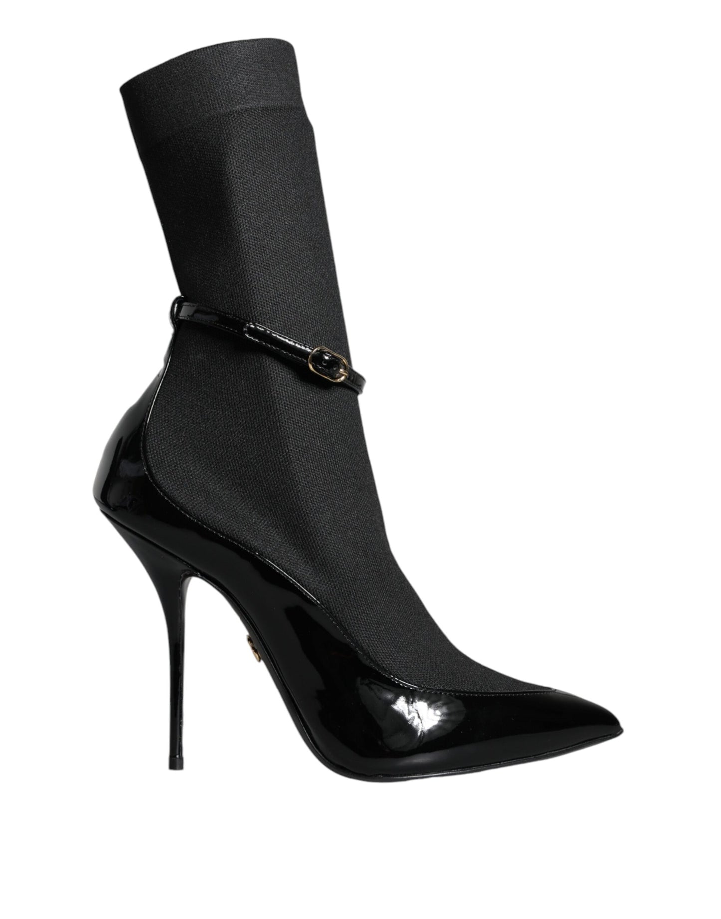 Dolce & Gabbana Bottines à talons aiguilles en cuir noir Chaussettes Chaussures