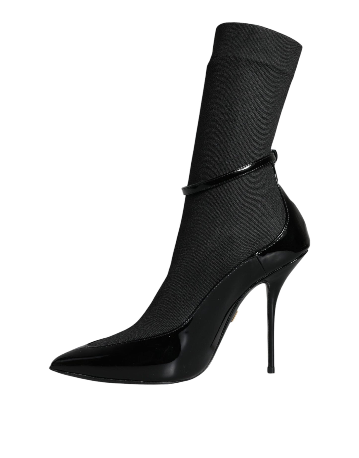 Dolce & Gabbana Bottines à talons aiguilles en cuir noir Chaussettes Chaussures