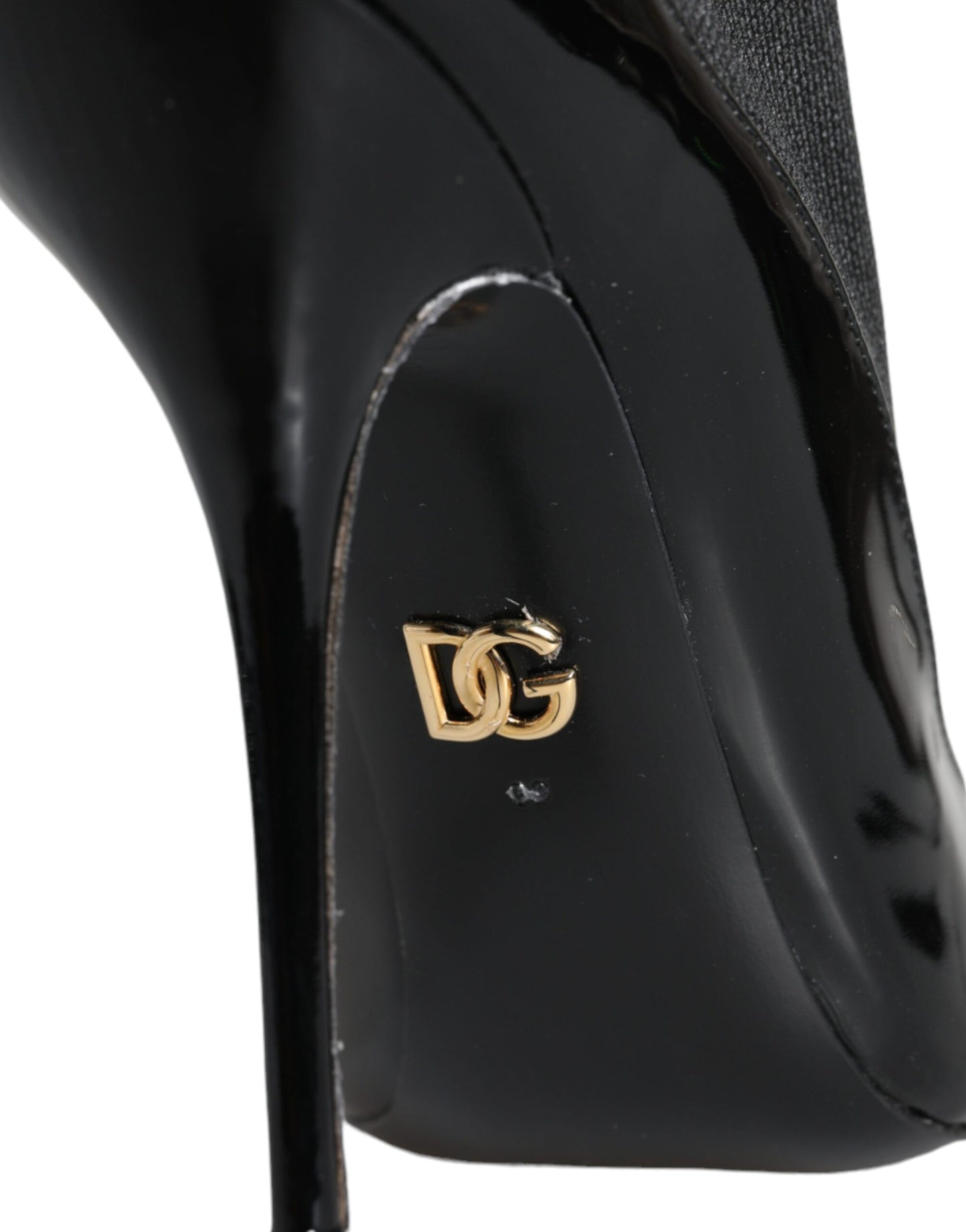 Dolce & Gabbana Bottines à talons aiguilles en cuir noir Chaussettes Chaussures
