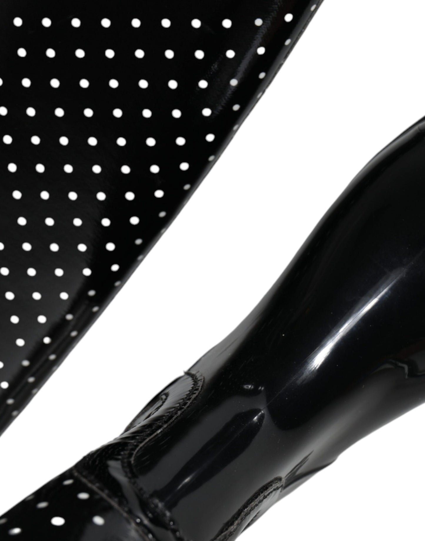 Bottes hautes en caoutchouc noires à pois Dolce & Gabbana