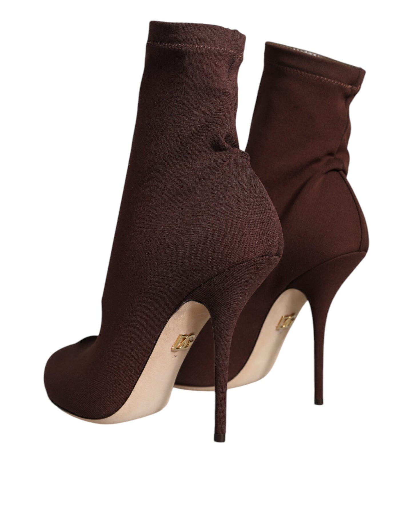 Chaussures à talons aiguilles marron Dolce & Gabbana, chaussettes, bottines