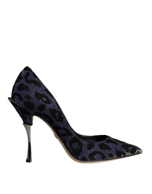 Escarpins à talons hauts Dolce & Gabbana en lurex léopard violet