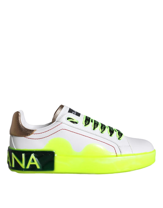 Dolce & Gabbana – Portofino – Niedrige Sneakers aus weißem Leder