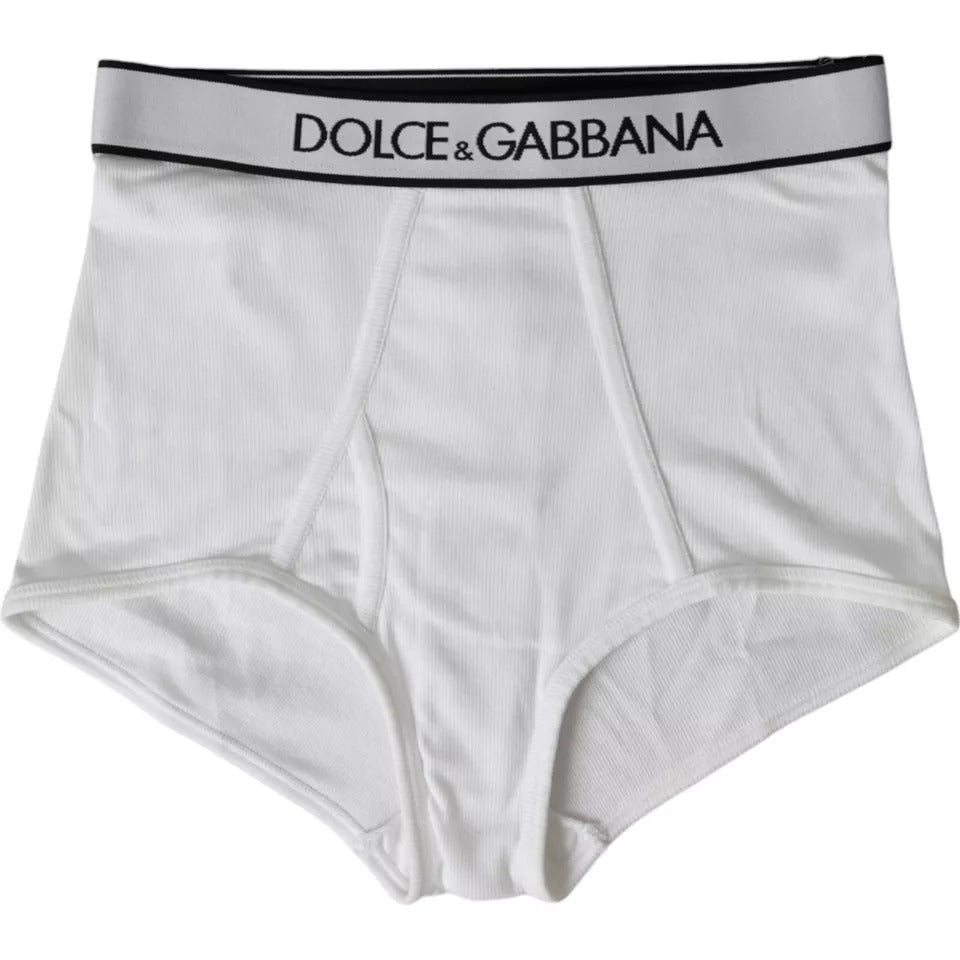 Dolce & Gabbana – Weiße Unterwäsche aus Baumwollstretch mit Markenlogo
