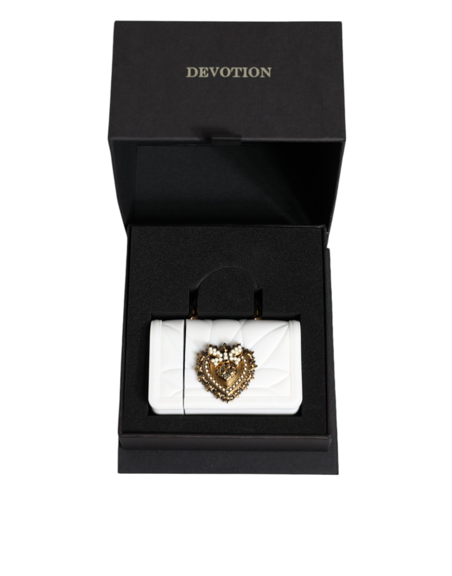 Dolce & Gabbana – Weiße Silikonhülle „Devotion Heart“ mit Handtasche und Airpod-Hülle