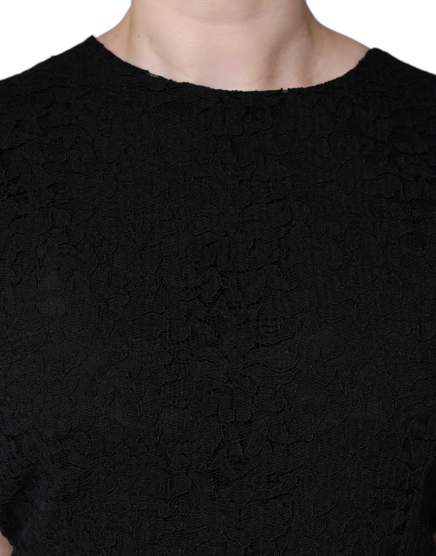 Robe fourreau en coton noir Dolce & Gabbana longueur genou