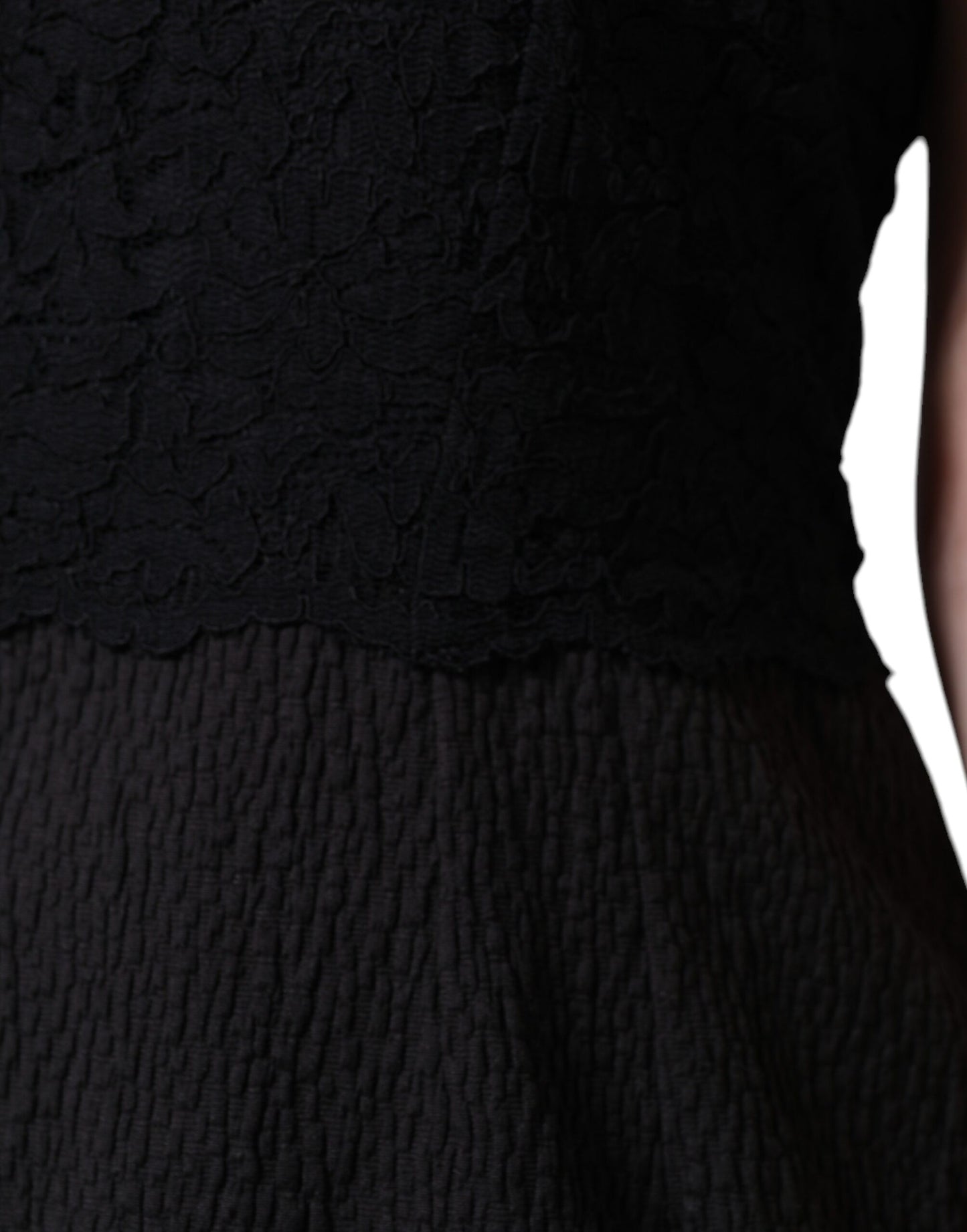 Robe fourreau en coton noir Dolce & Gabbana longueur genou