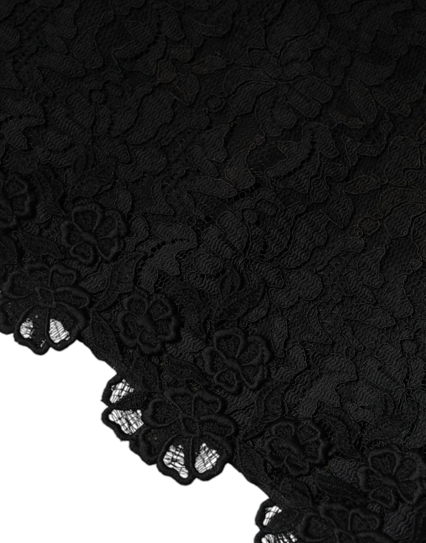 Mini-robe fourreau sans manches en dentelle florale noire Dolce & Gabbana