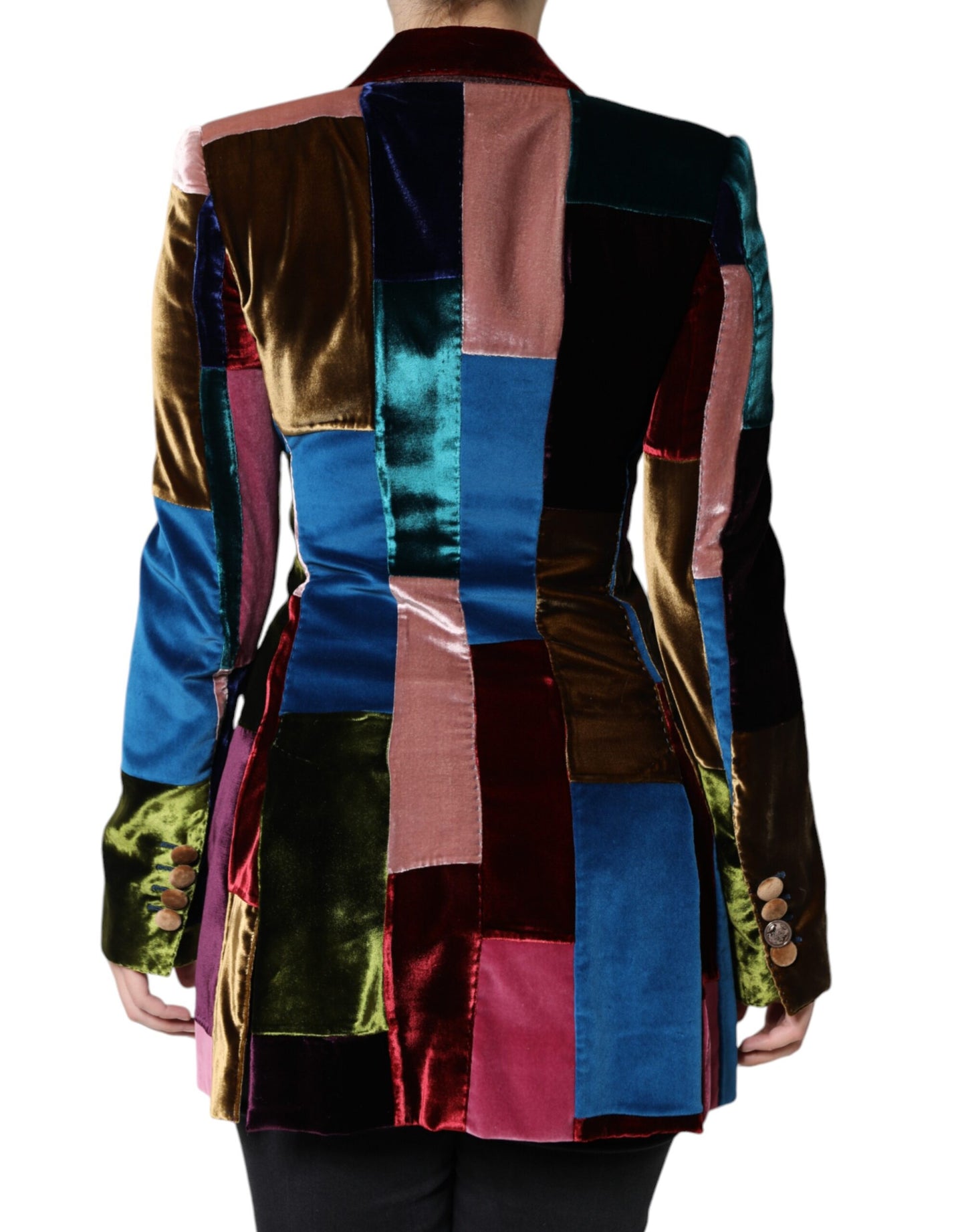 Veste blazer patchwork croisée multicolore Dolce & Gabbana