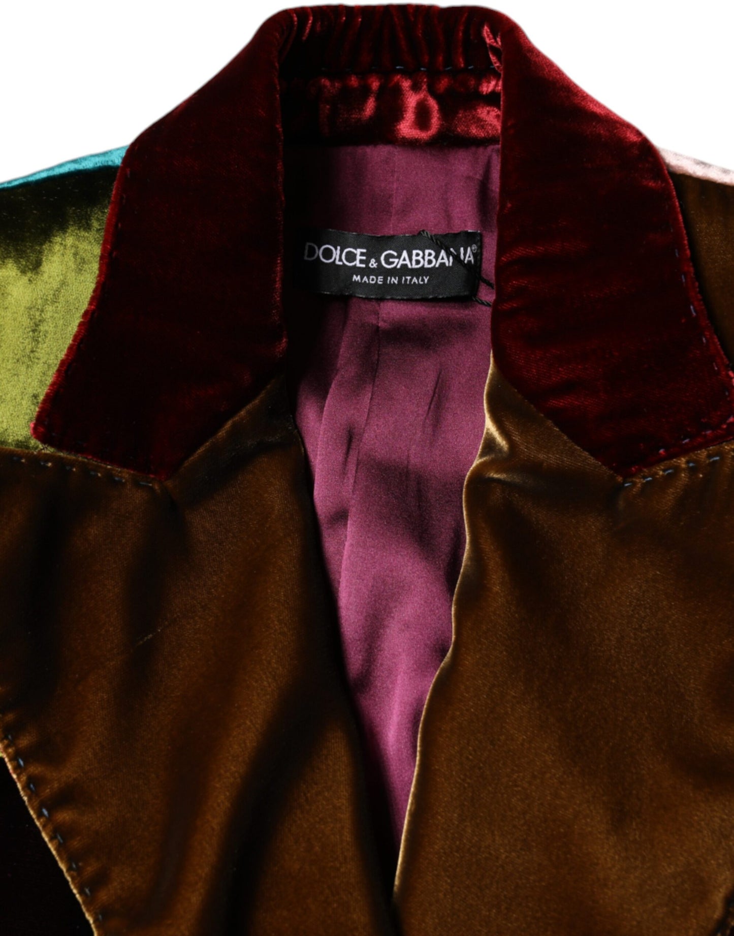 Veste blazer patchwork croisée multicolore Dolce & Gabbana