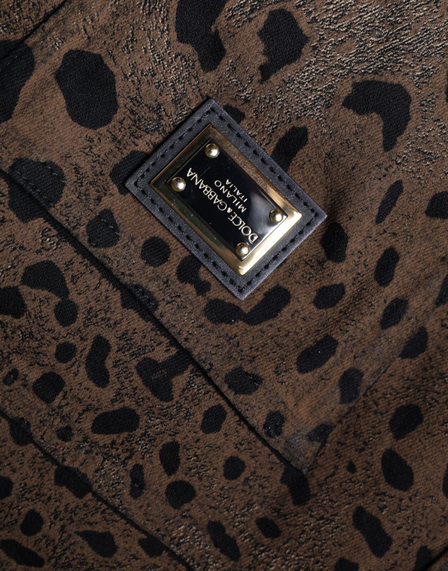 Jean skinny en coton léopard marron Dolce & Gabbana