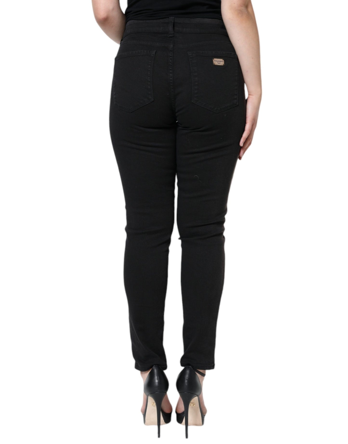 Jean skinny en coton stretch noir Dolce & Gabbana