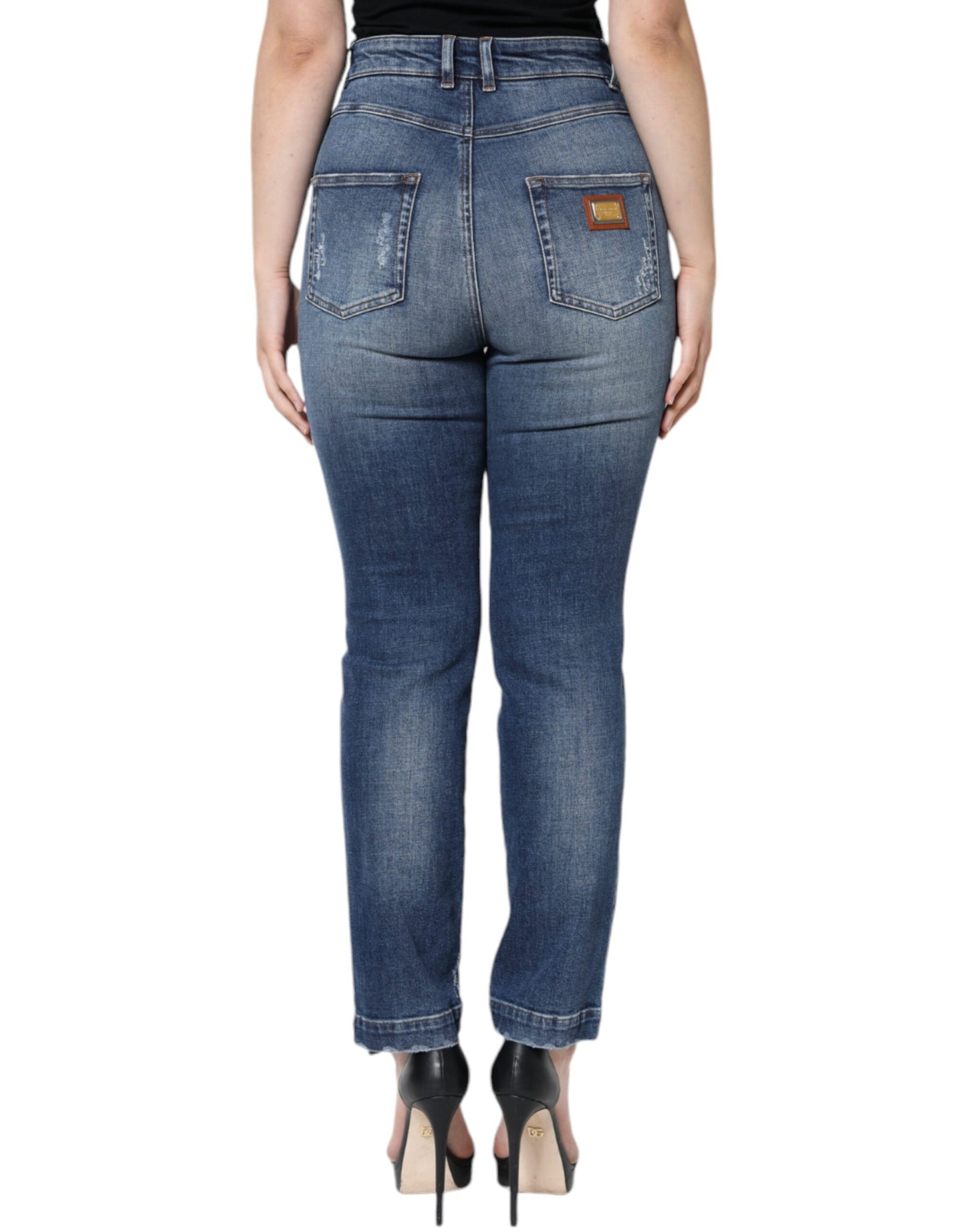 Jean skinny en coton bleu foncé Dolce & Gabbana
