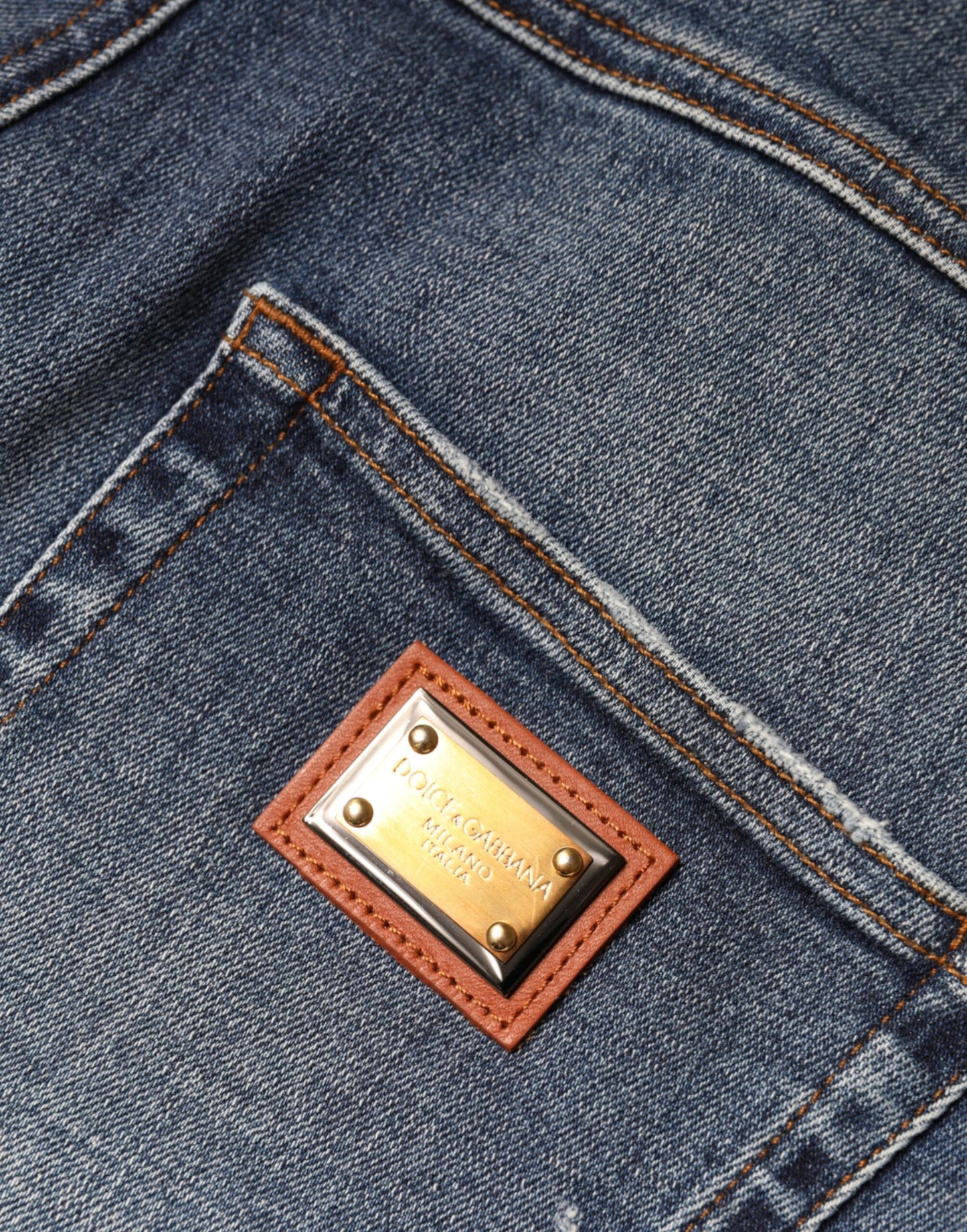 Jean skinny en coton bleu foncé Dolce & Gabbana