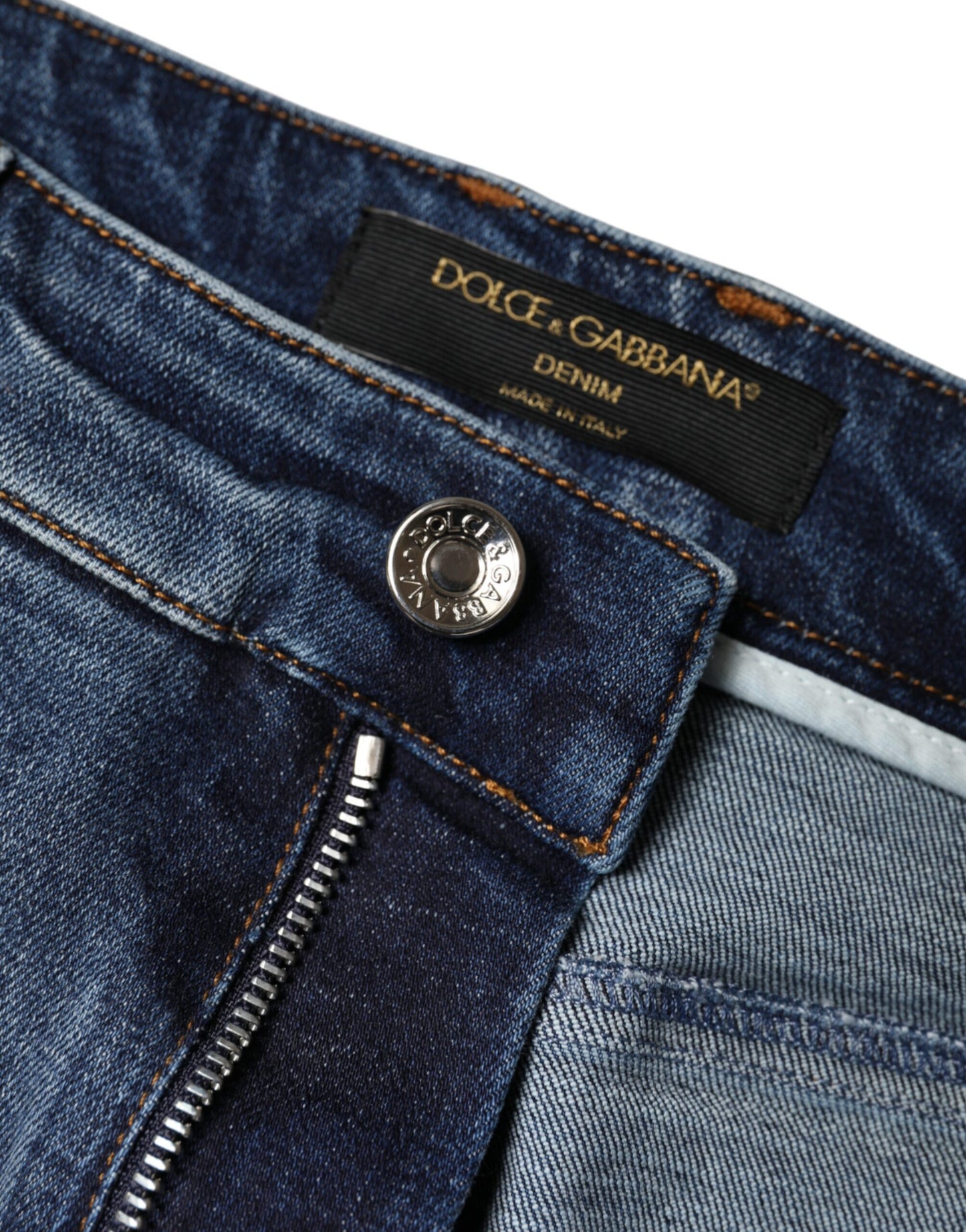 Jean skinny en coton bleu foncé Dolce & Gabbana