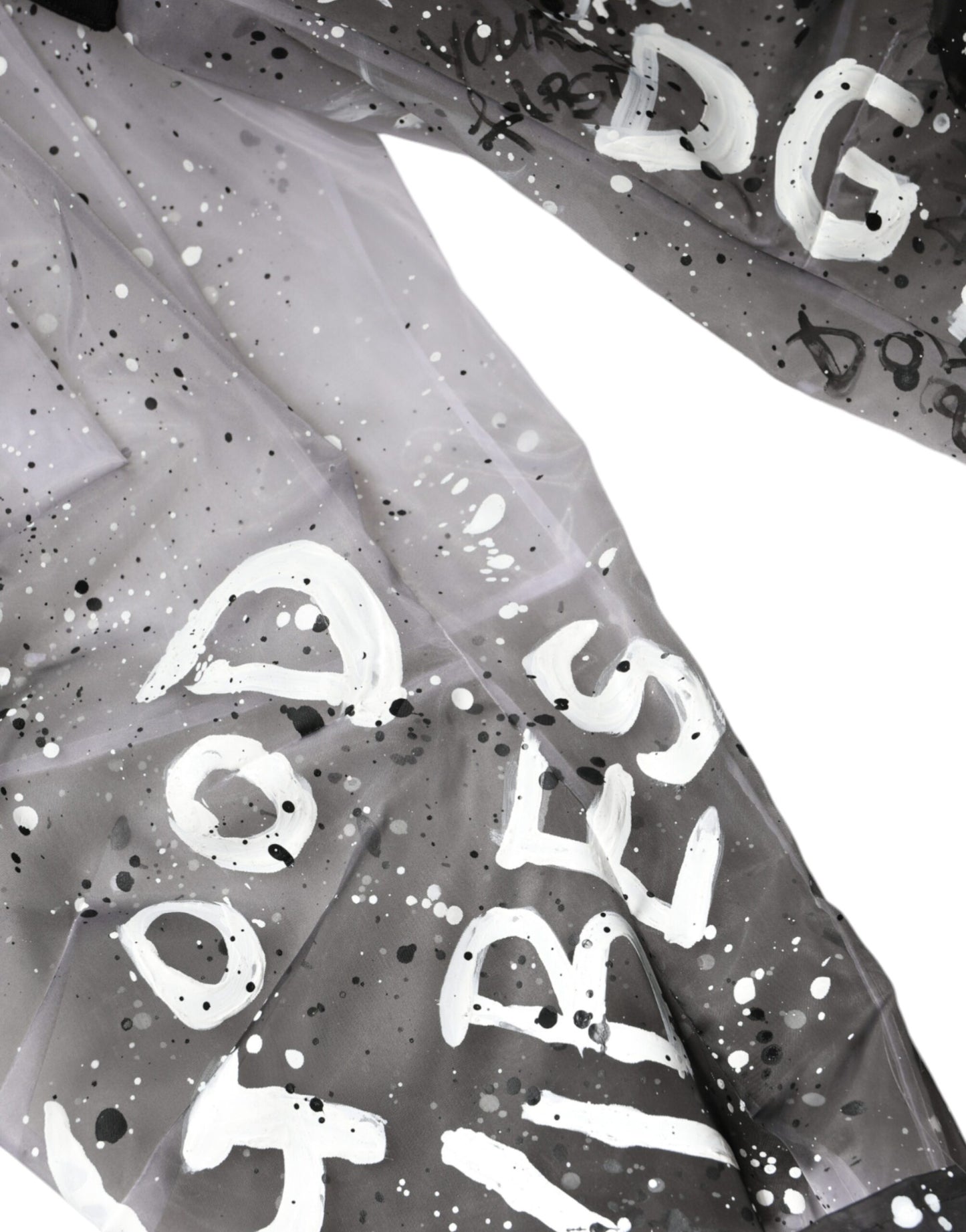 Dolce & Gabbana – Weiße, durchsichtige Cargohose mit kurzem Logo