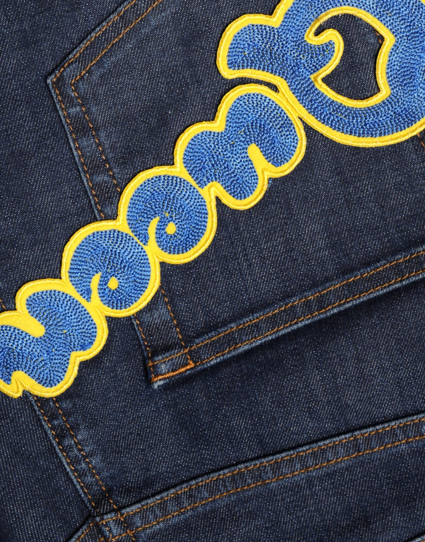 Jean skinny en coton bleu foncé QUEEN de Dolce & Gabbana