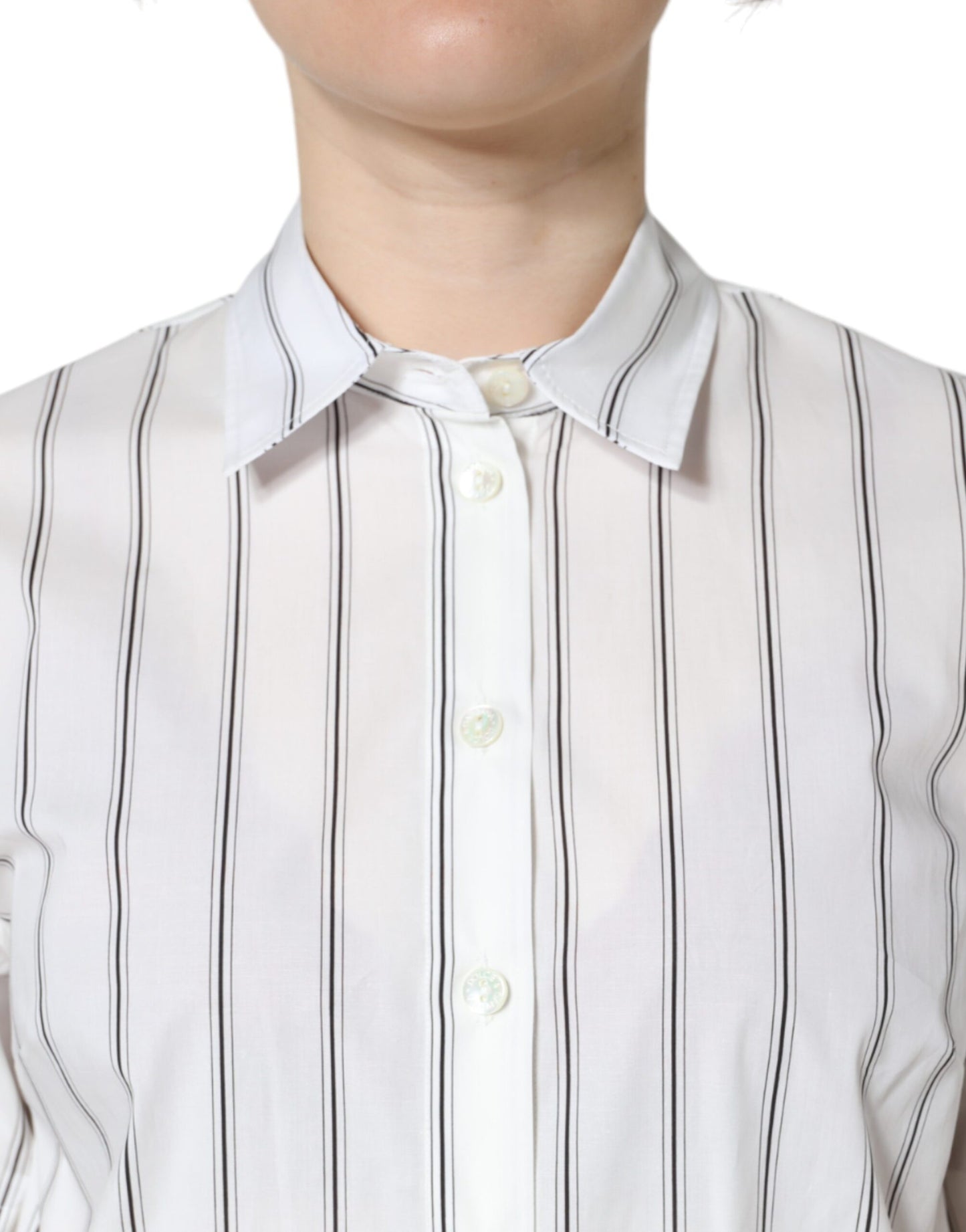 Dolce & Gabbana – Weißes Poloshirt mit gestreiftem Kragen und kurzen Ärmeln