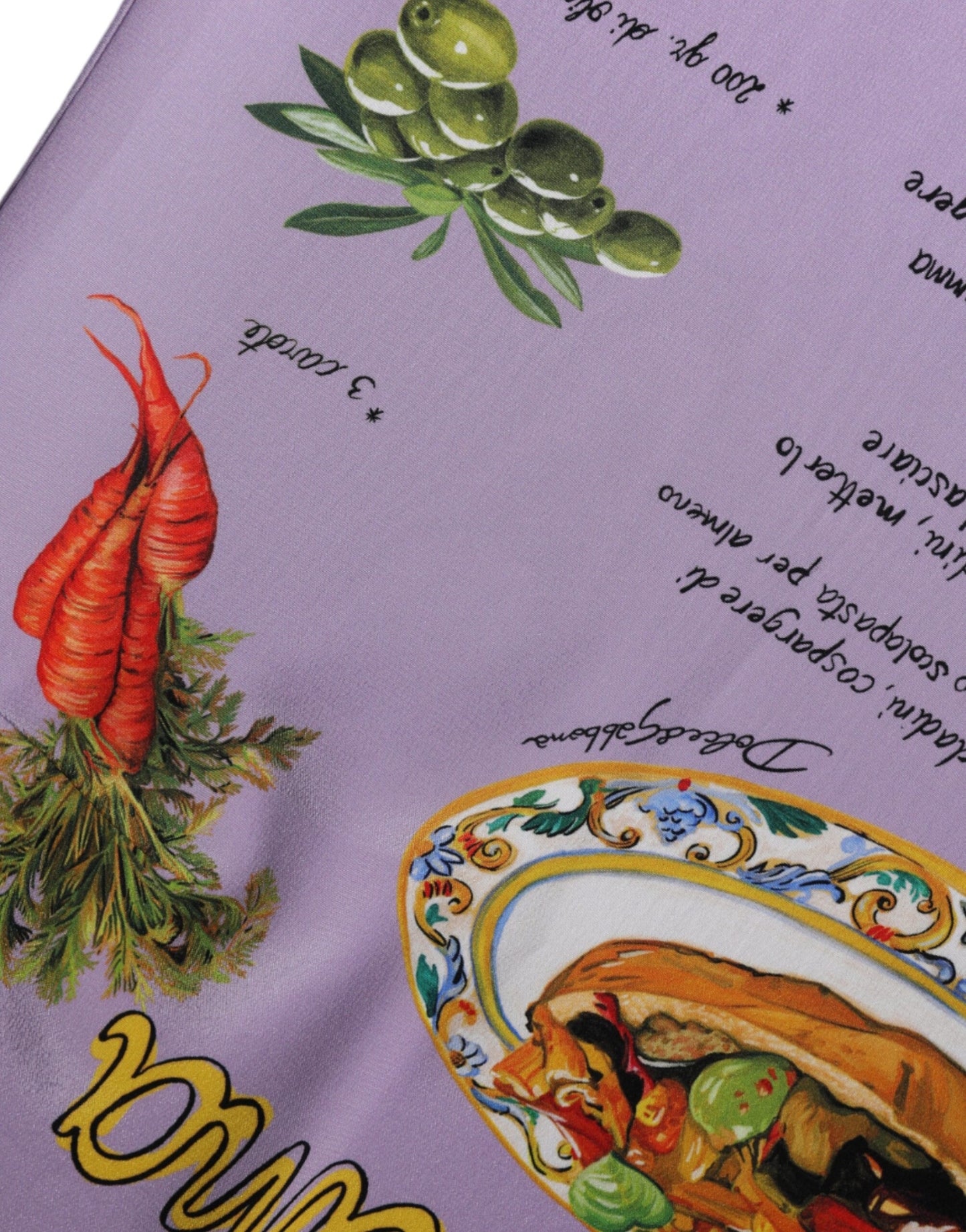 Dolce & Gabbana Débardeur imprimé Caponata Siciliana en soie violette
