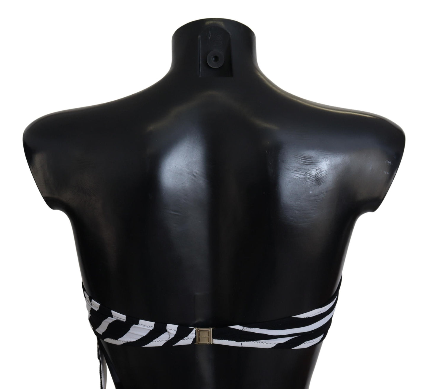 Haut de bikini bandeau Dolce & Gabbana à imprimé zèbre noir et blanc