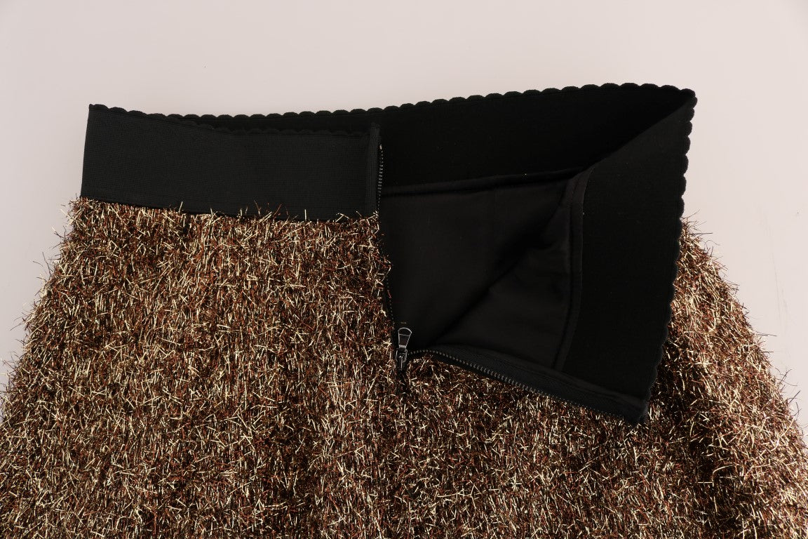 Mini-jupe courte noire et dorée Dolce & Gabbana