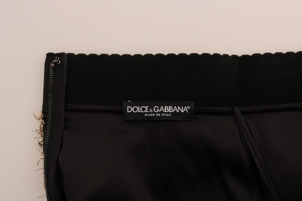 Mini-jupe courte noire et dorée Dolce & Gabbana