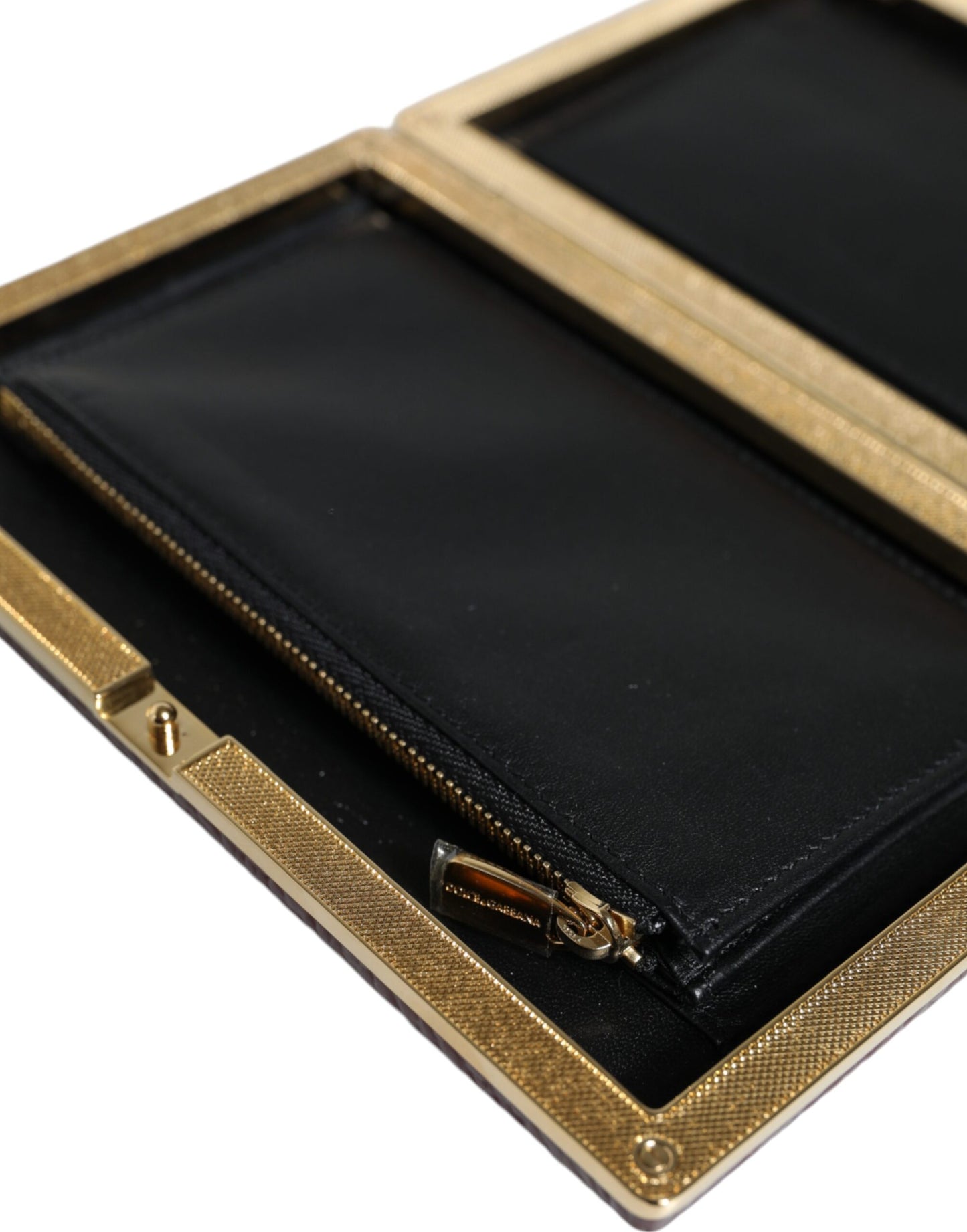 Dolce & Gabbana – Abend-Umhängetasche aus kastanienbraunem Leder