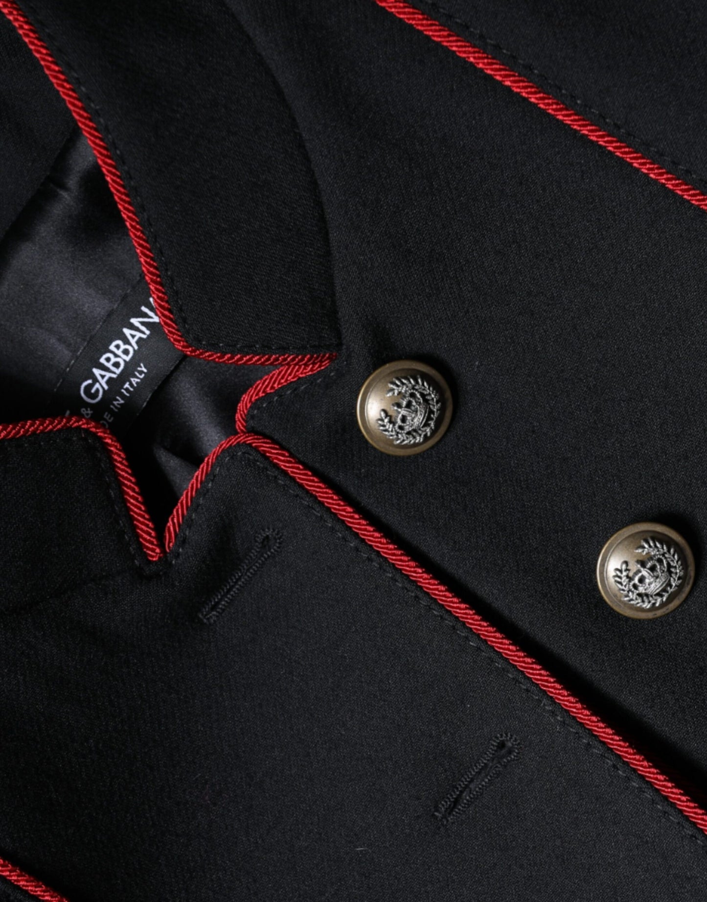Trench-coat noir à boutonnage simple Dolce & Gabbana