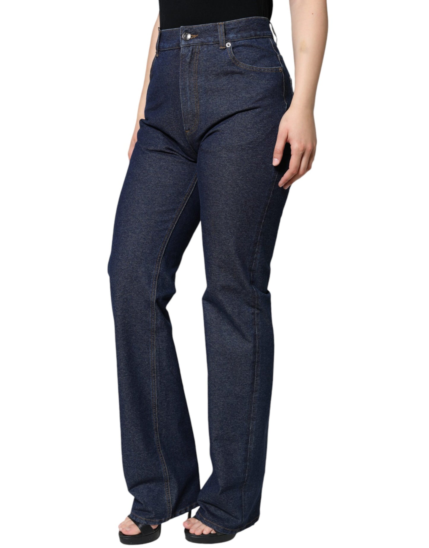Jean droit en denim stretch bleu foncé Dolce & Gabbana