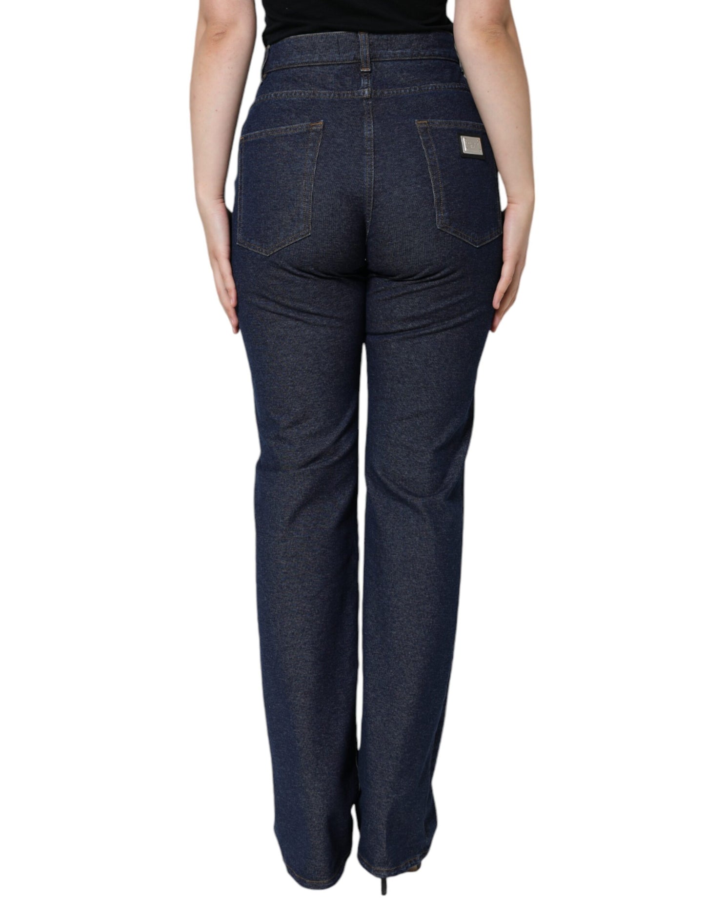 Jean droit en denim stretch bleu foncé Dolce & Gabbana