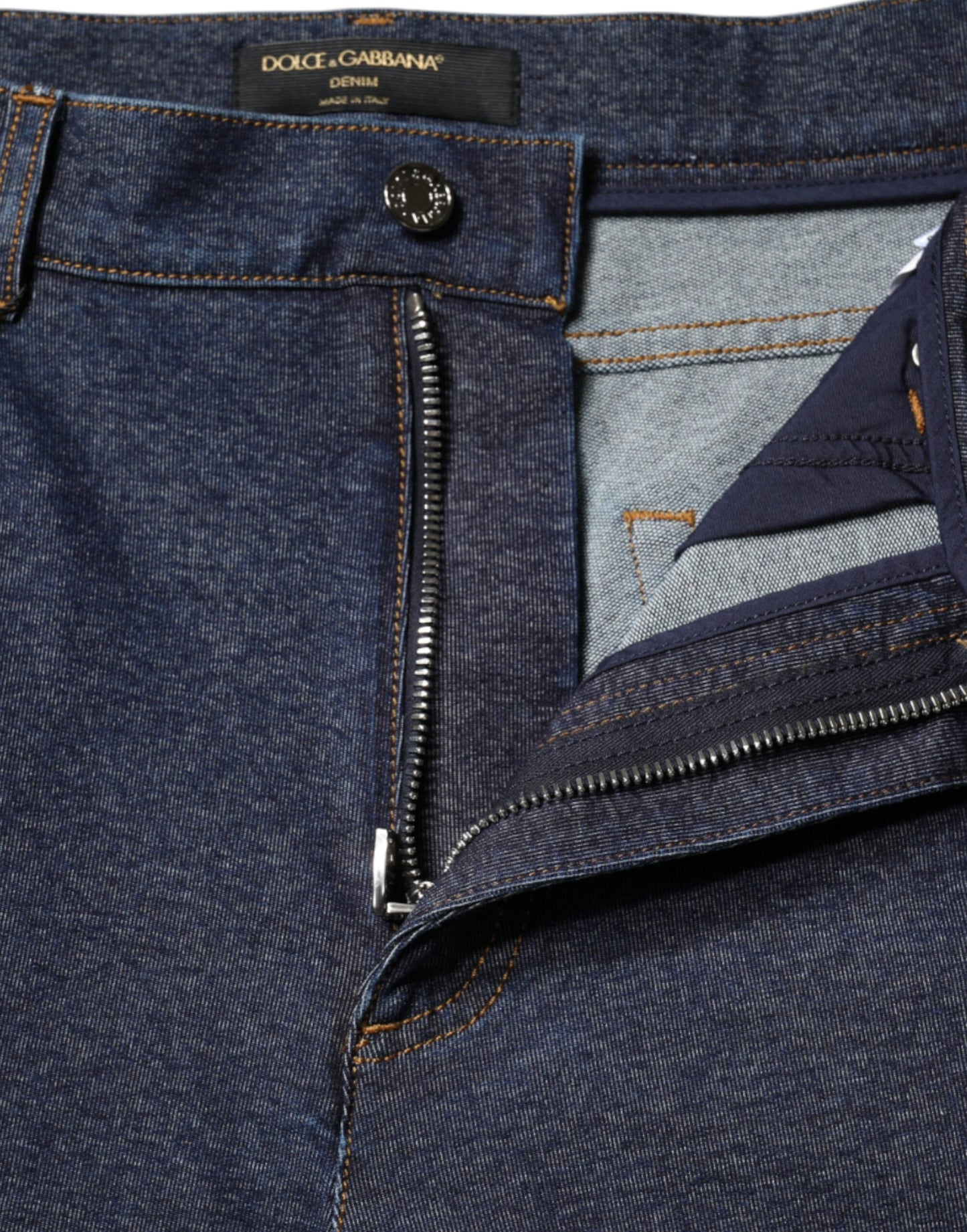 Jean droit en denim stretch bleu foncé Dolce & Gabbana