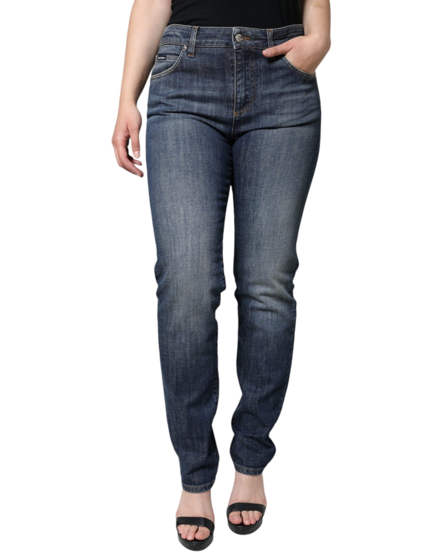 Jean skinny en coton stretch bleu foncé Dolce & Gabbana