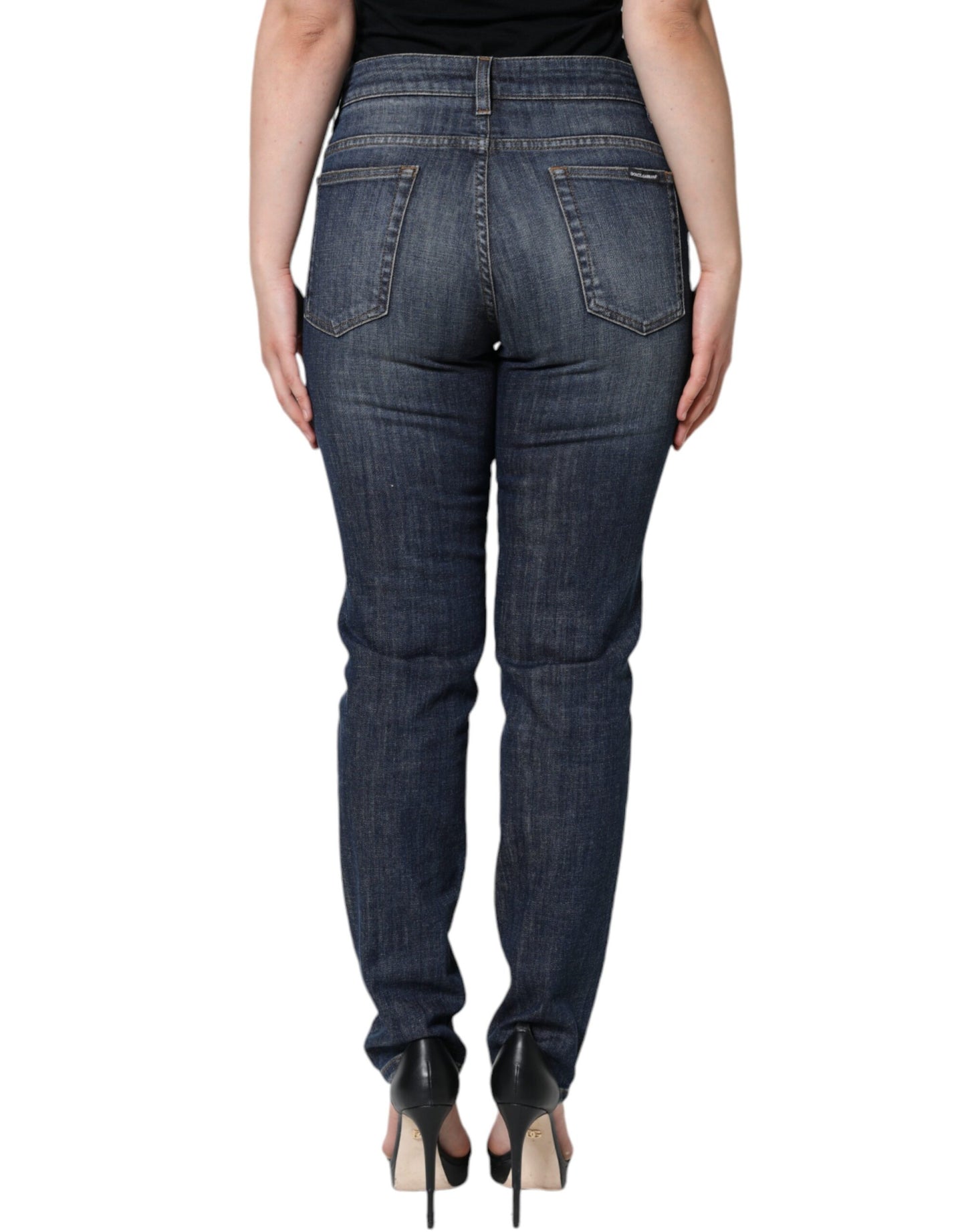 Jean skinny en coton stretch bleu foncé Dolce & Gabbana