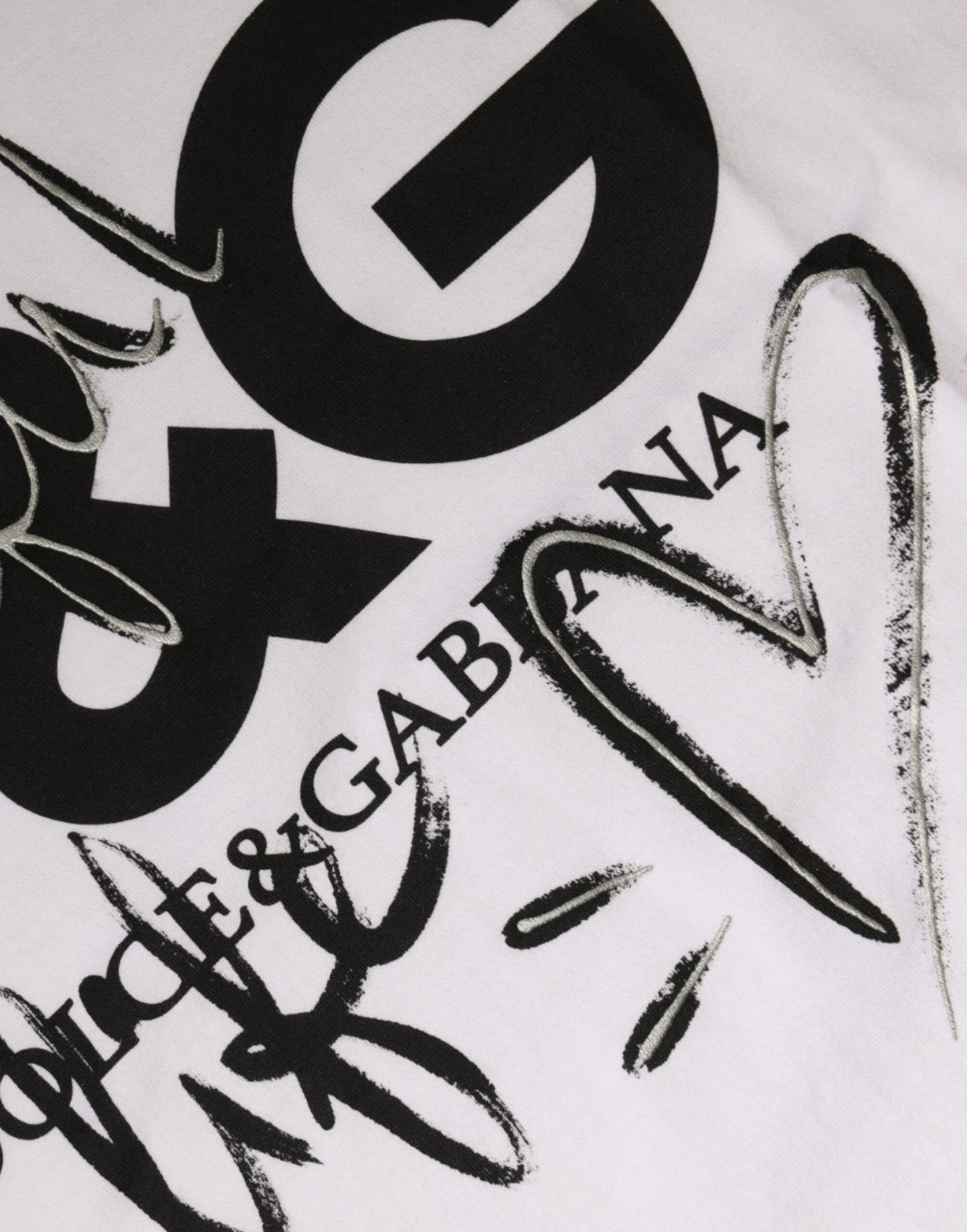 Dolce & Gabbana – Weißes T-Shirt mit Rundhalsausschnitt und Logo-Print aus Baumwolle