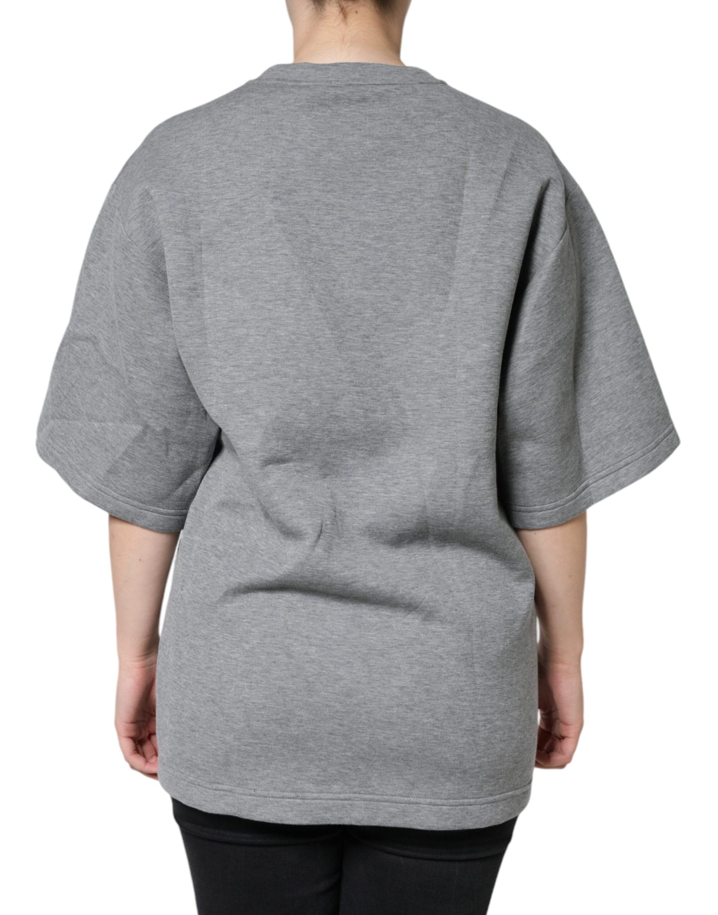 T-shirt Dolce & Gabbana en coton mélangé gris orné
