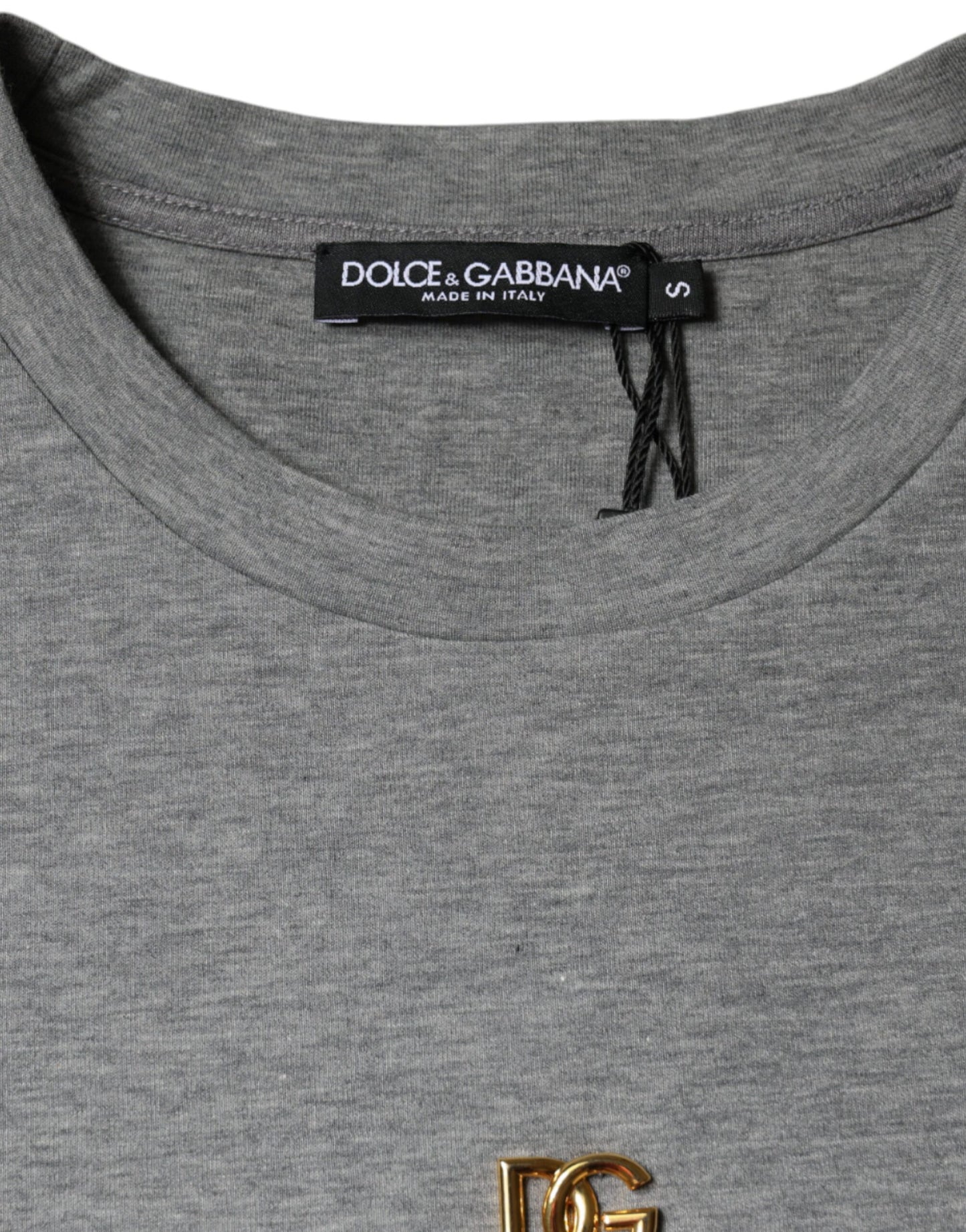 T-shirt Dolce & Gabbana en coton mélangé gris orné