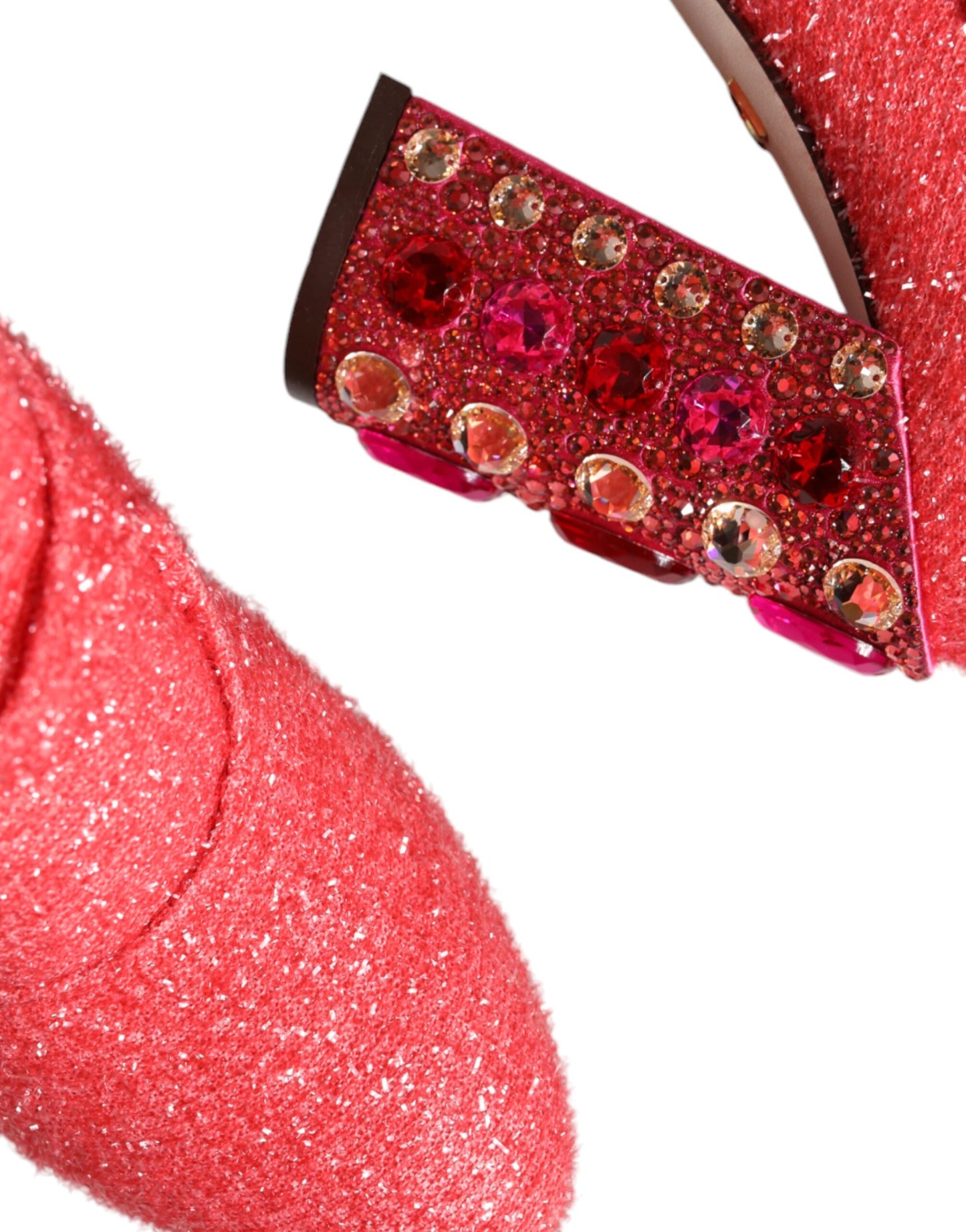 Bottes hautes fantaisie Dolce & Gabbana en lurex rose cristal