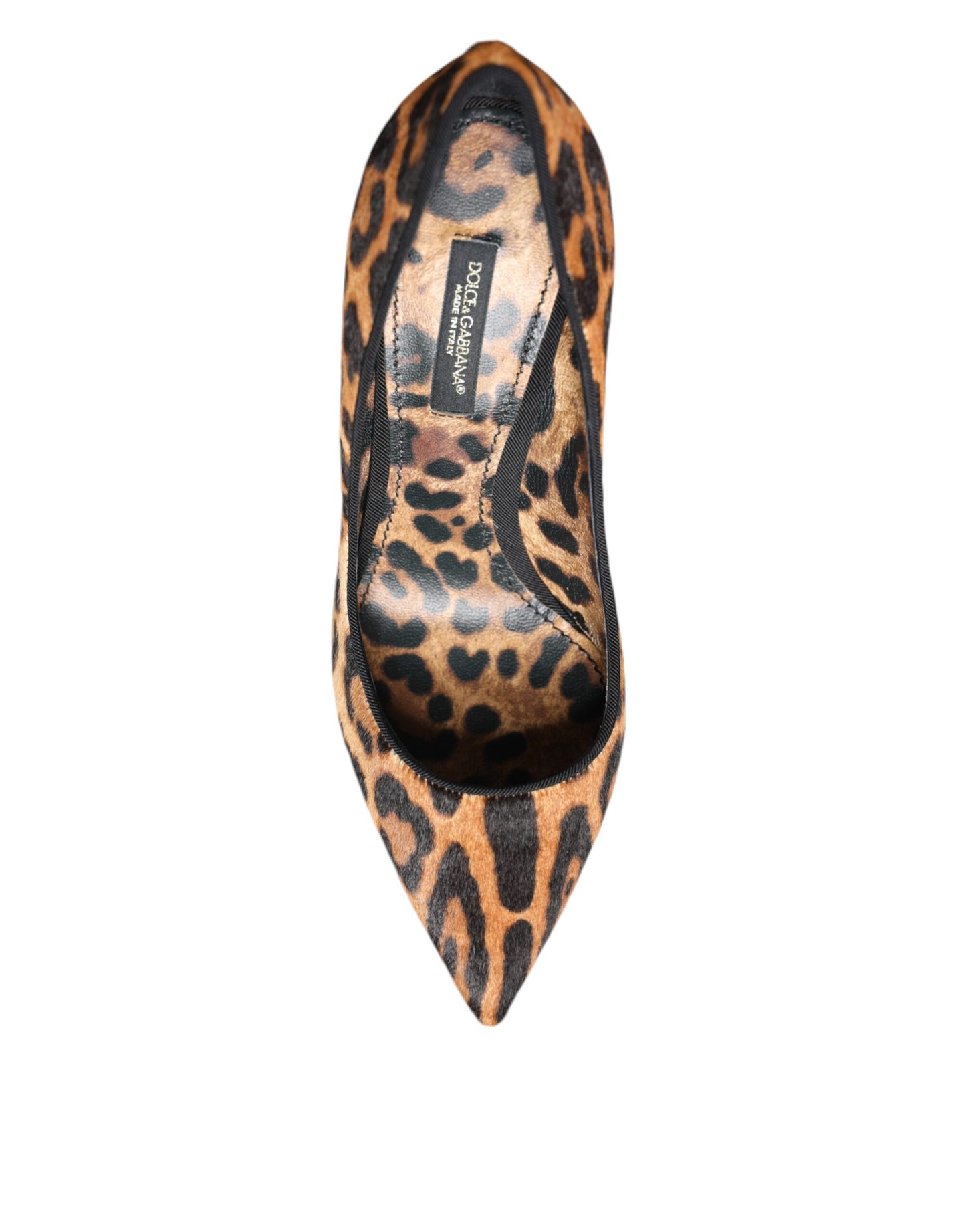 Escarpins à talons en poil de veau léopard marron Dolce & Gabbana