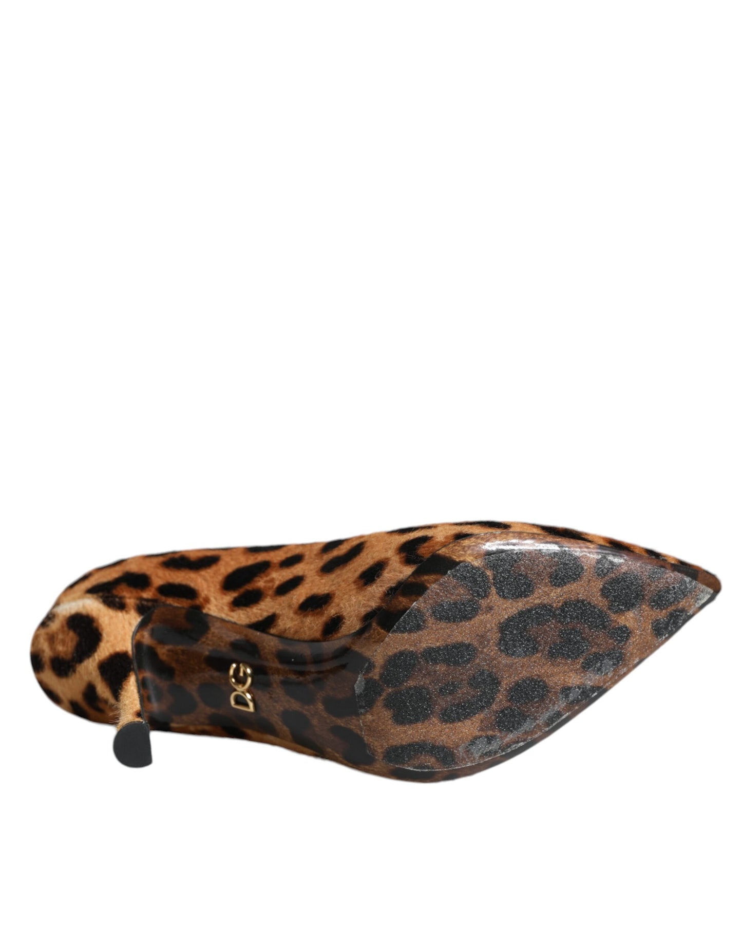 Escarpins à talons en poil de veau léopard marron Dolce & Gabbana