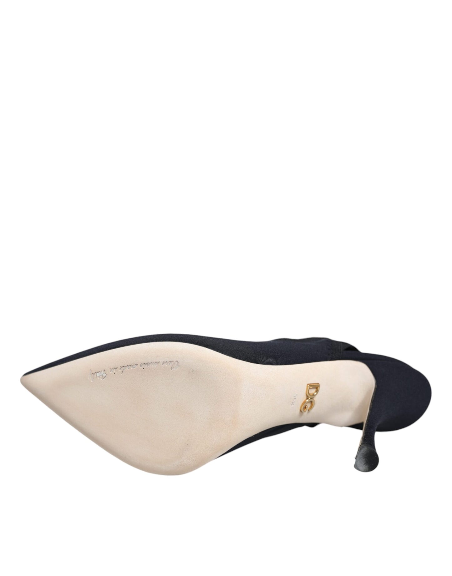 Chaussures à talons et bride arrière en jersey extensible noir Dolce & Gabbana